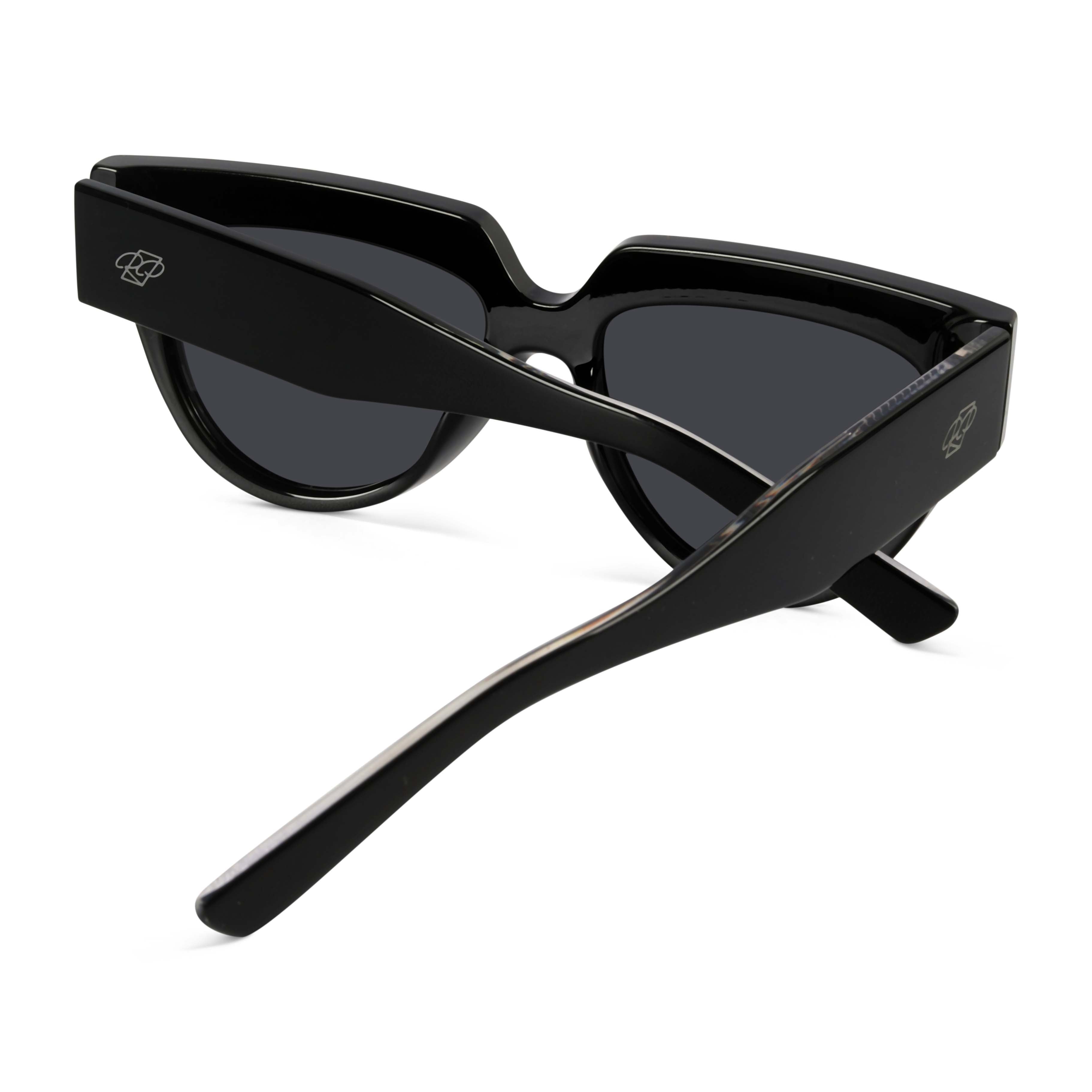 Sunscape Black Polarized Round Sunglasses