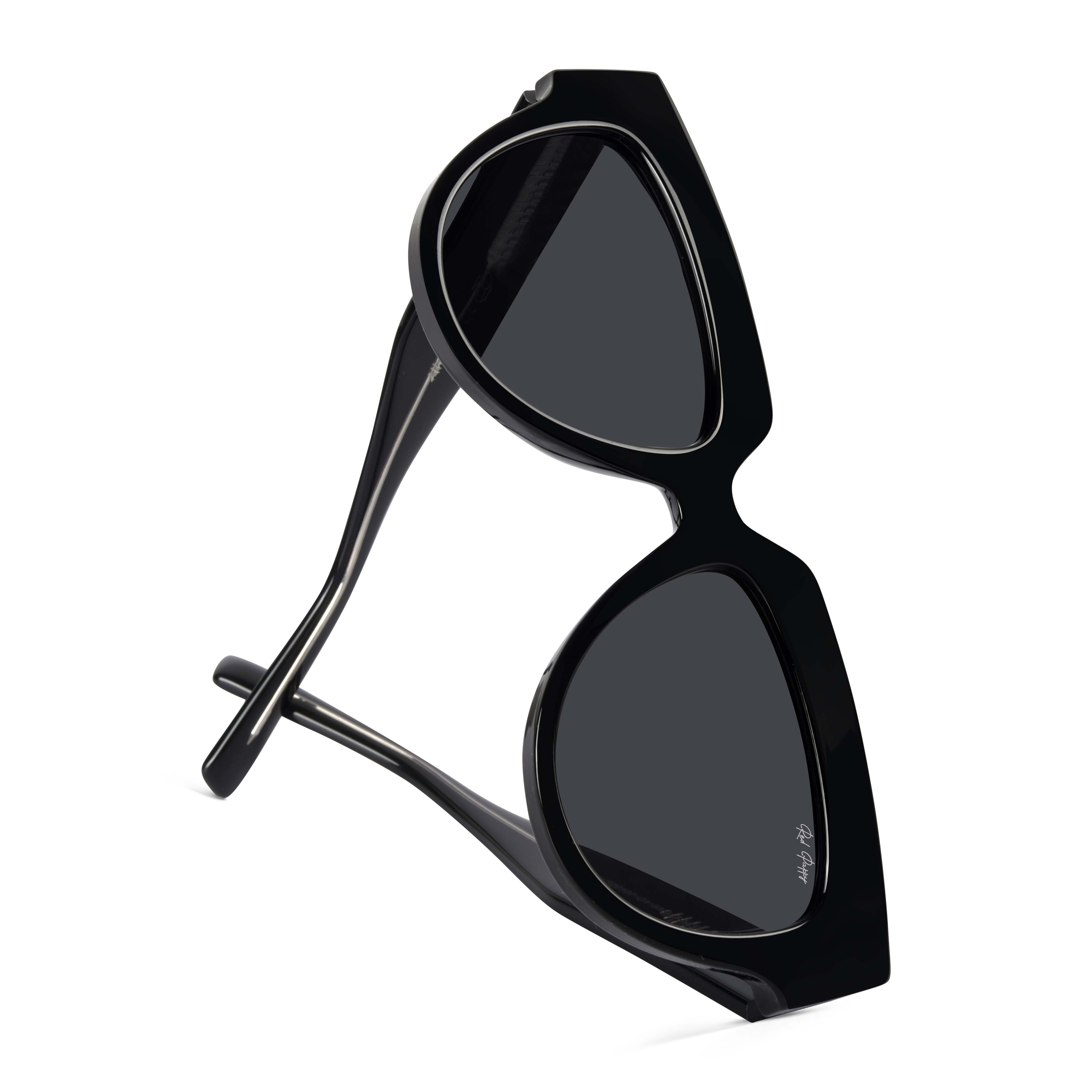 Sunscape Black Polarized Round Sunglasses