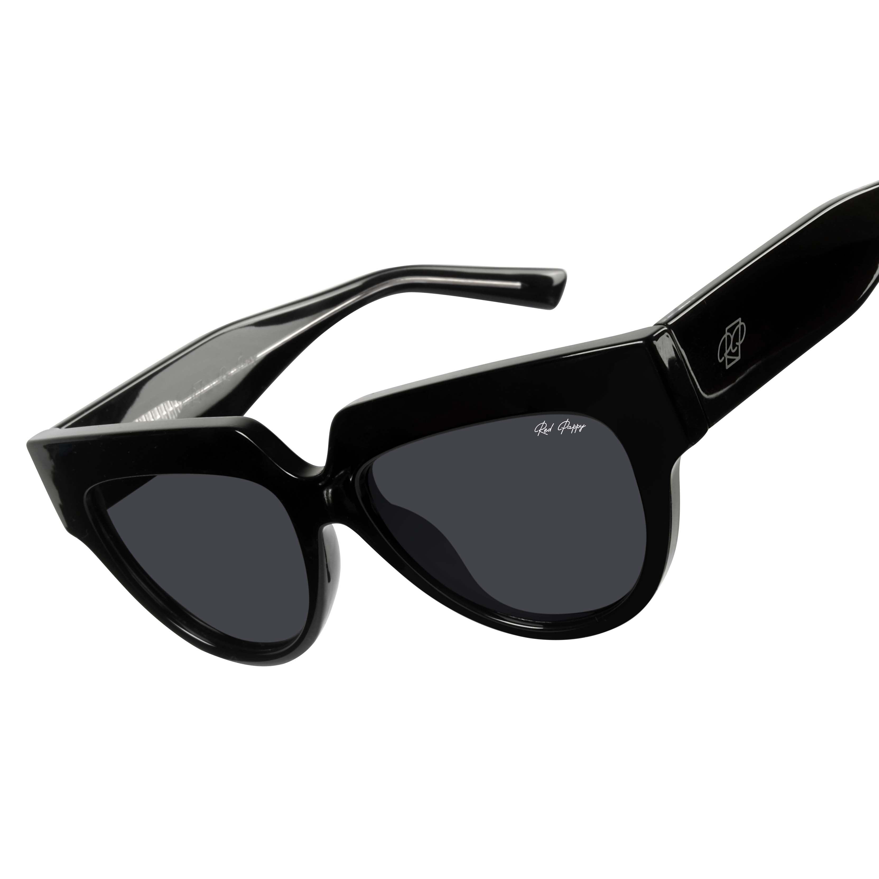 Sunscape Black Polarized Round Sunglasses