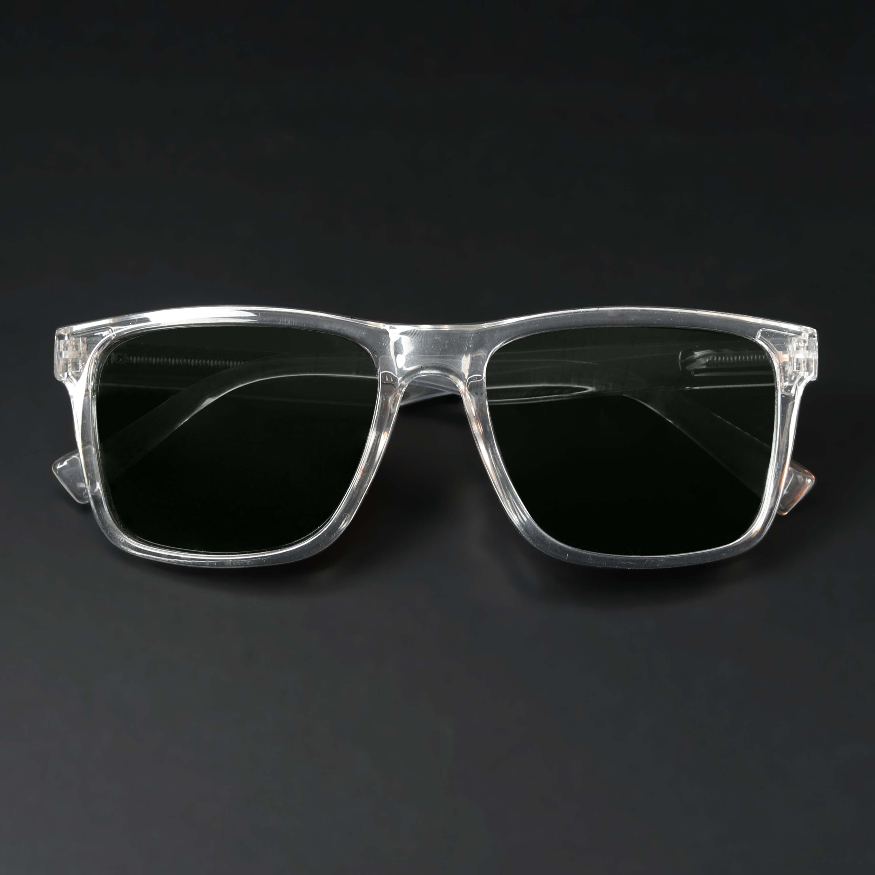Auralite Transparent Polarized Square Sunglasses
