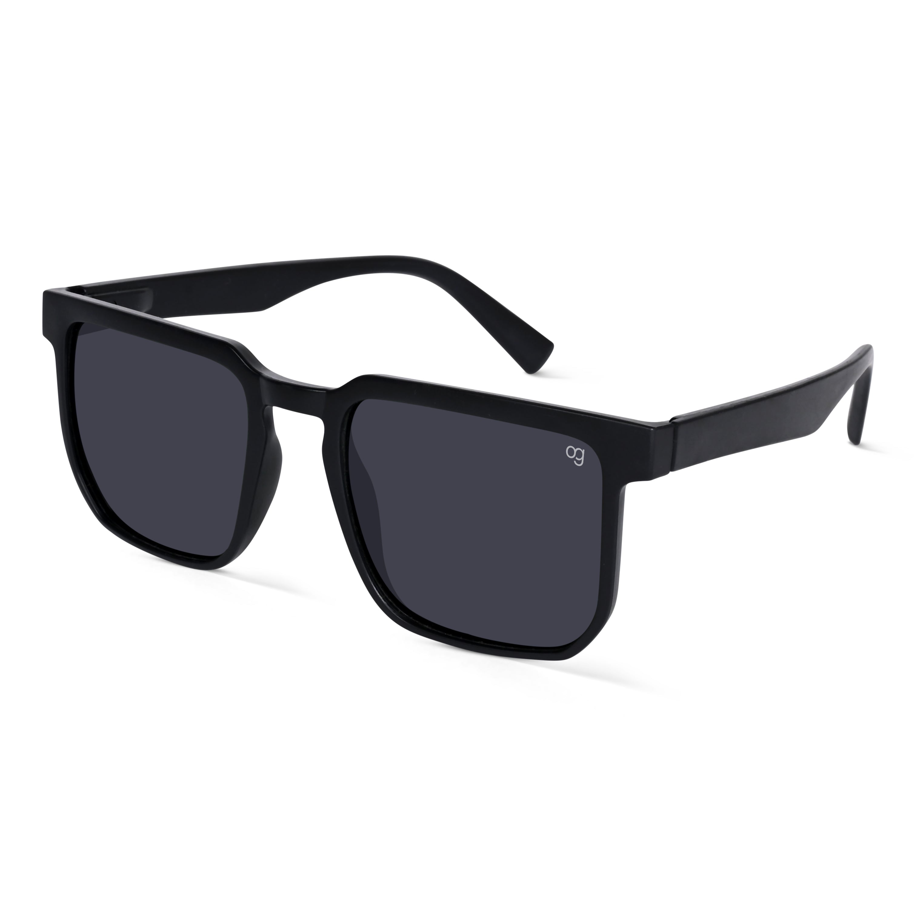Opulent Black Polarized Square Sunglasses