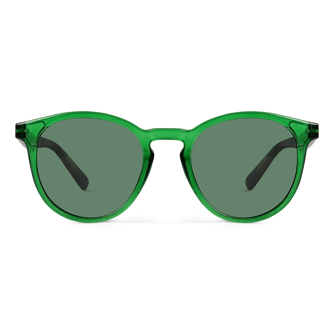 Radon Green Polarized Round Sunglasses