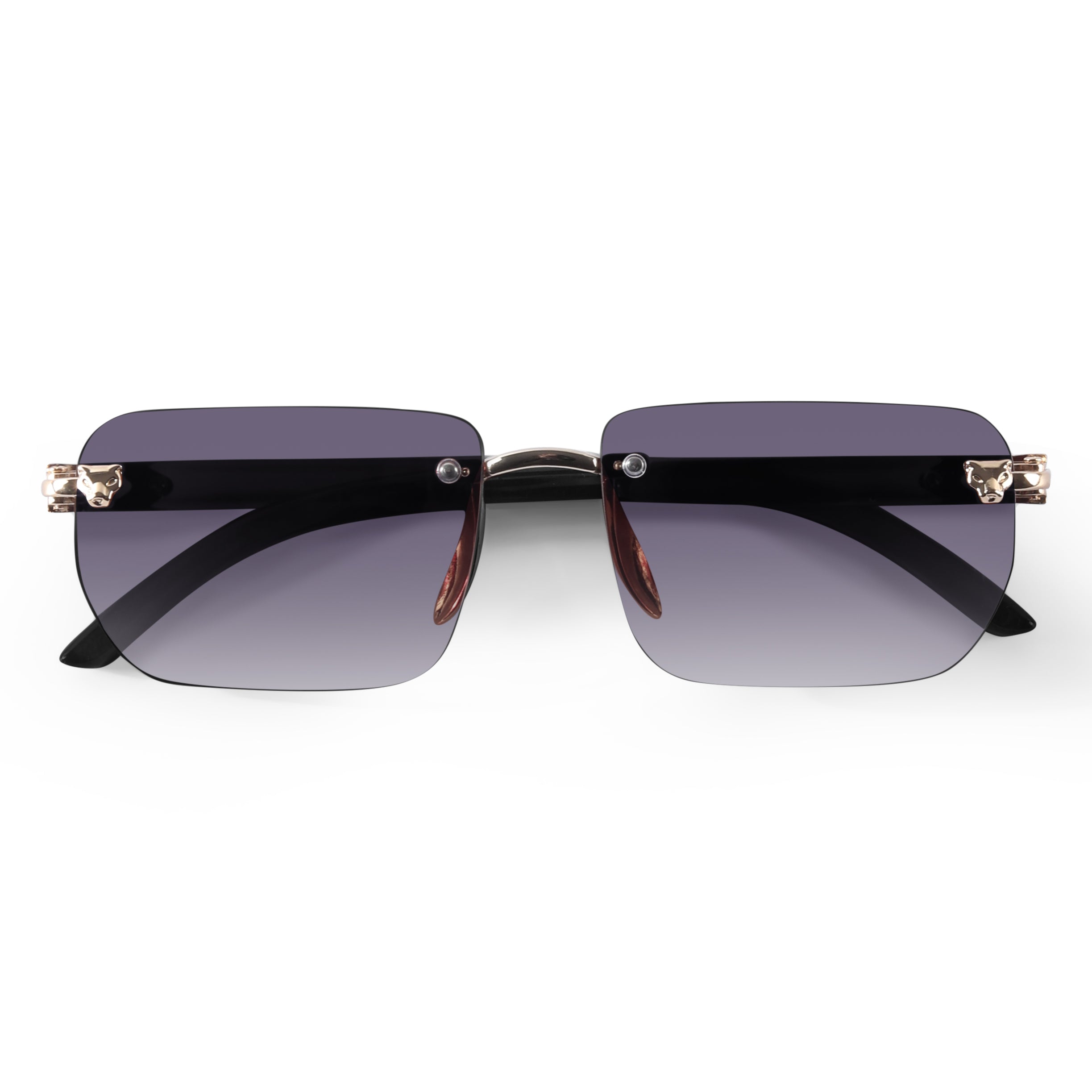 Raze Golden Rimless Rectangle Sunglasses