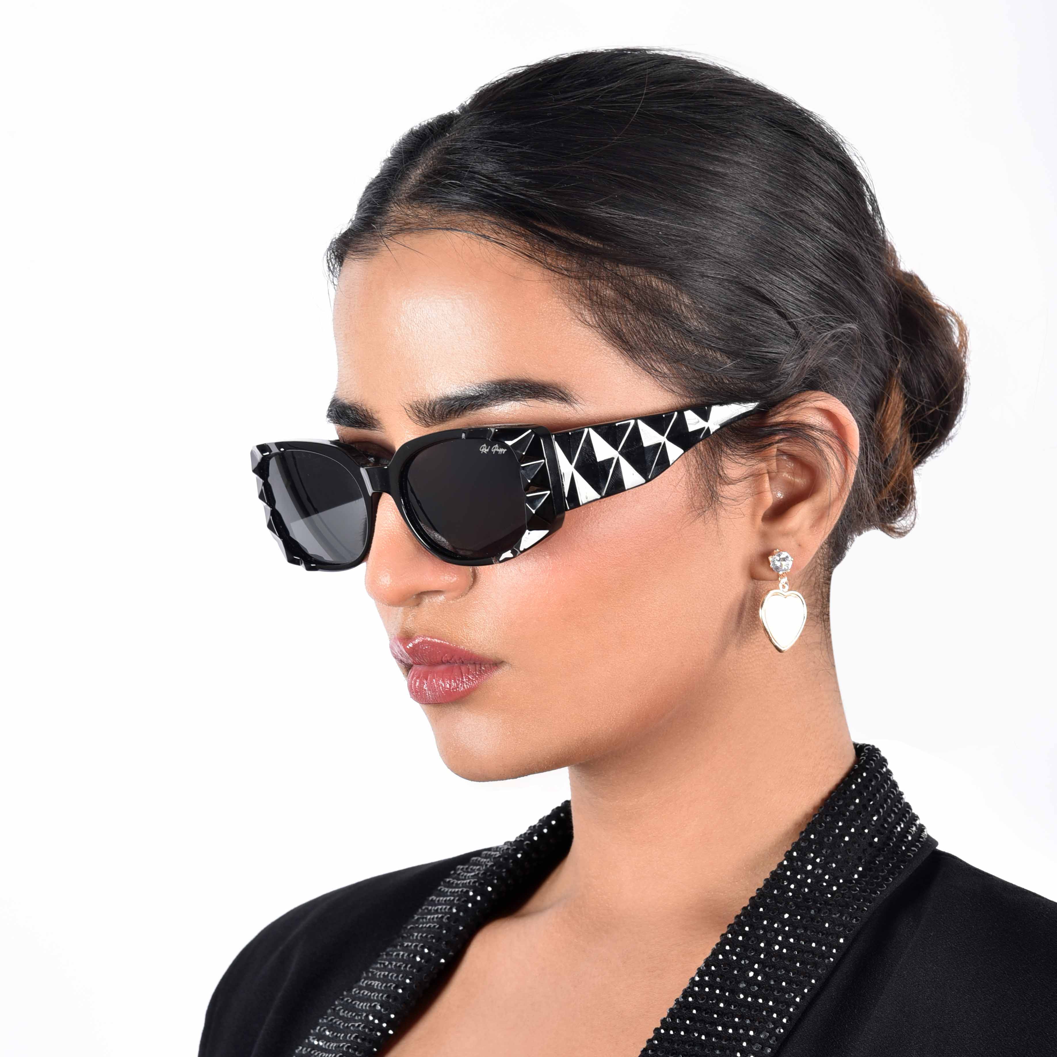 Aetheris Black Rectangle Sunglasses