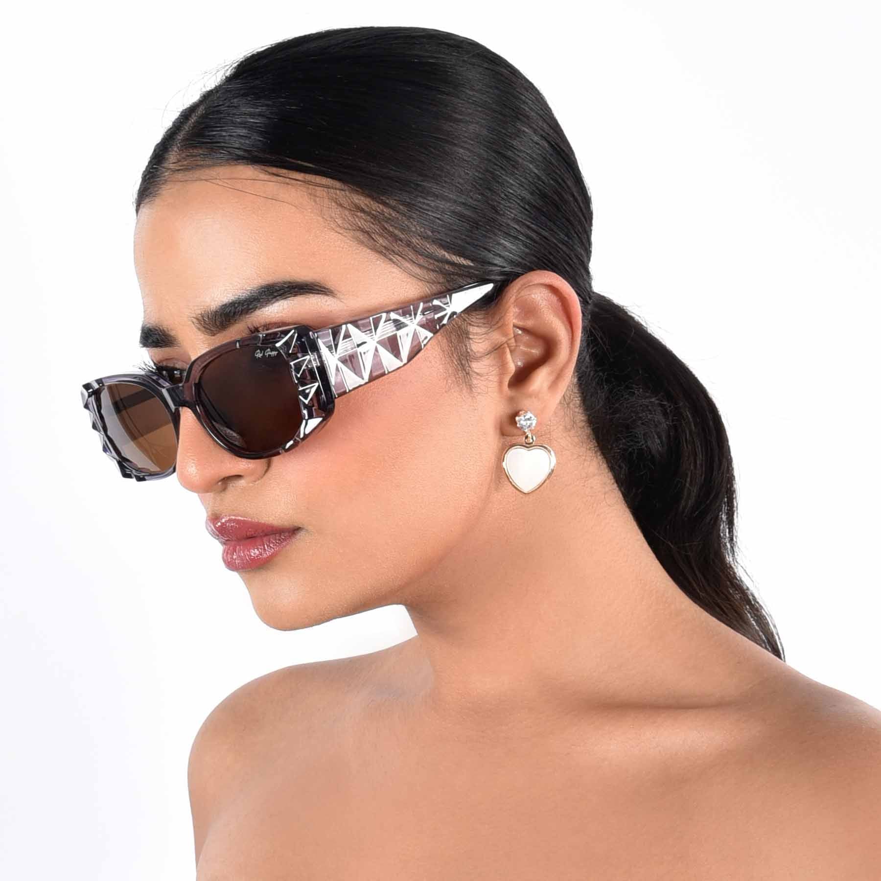 Aetheris Brown Rectangle Sunglasses