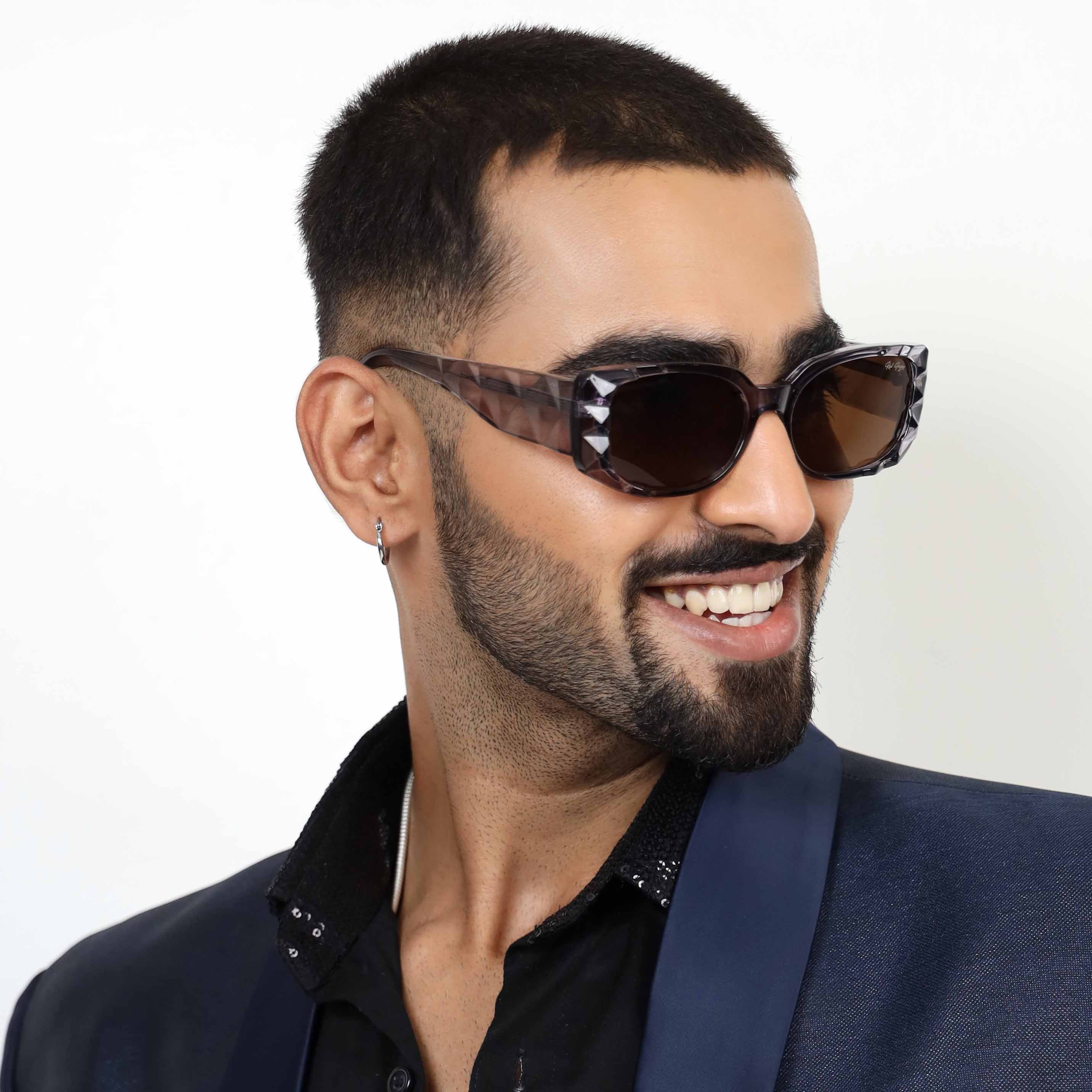 Aetheris Brown Rectangle Sunglasses
