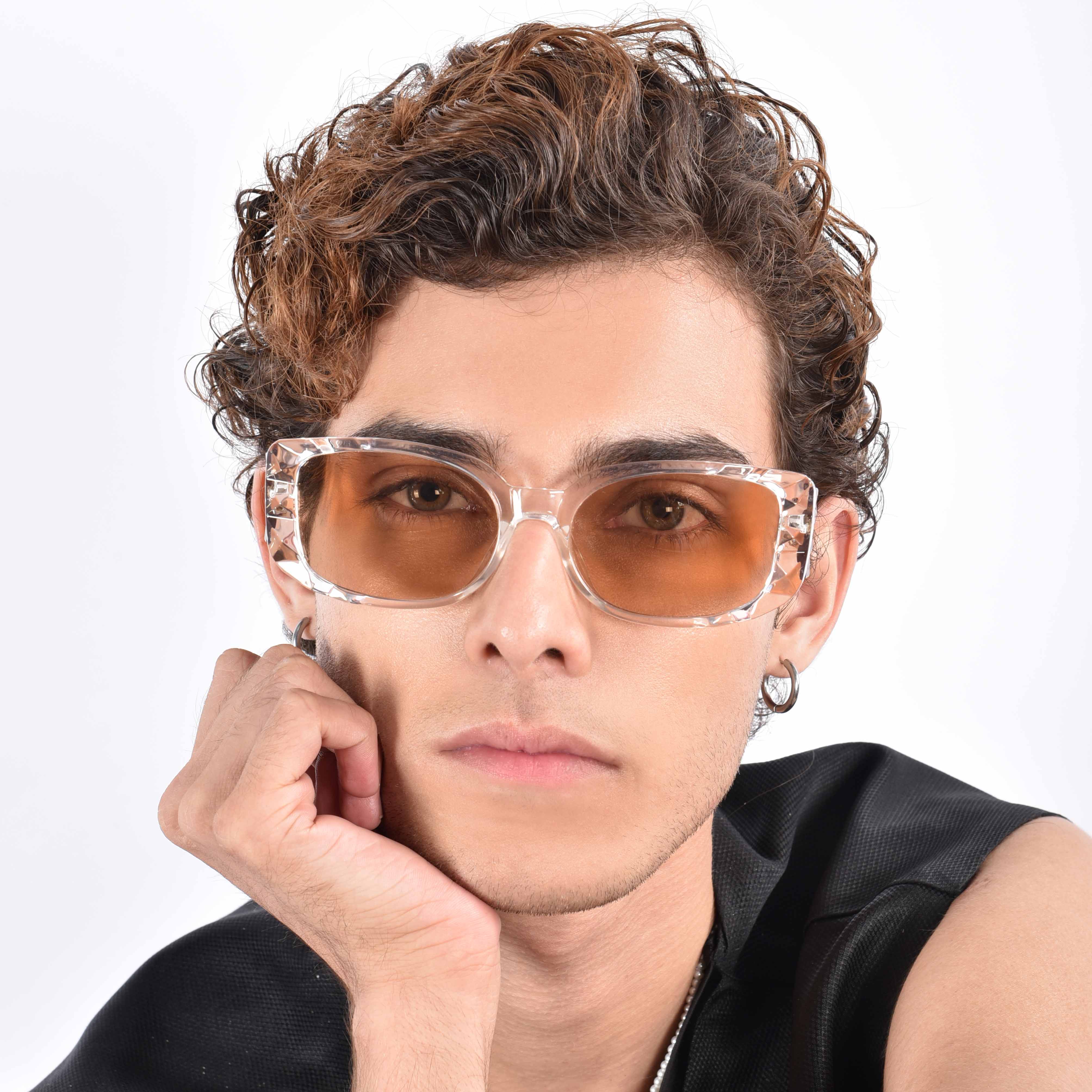 Aetheris Orange Rectangle Sunglasses