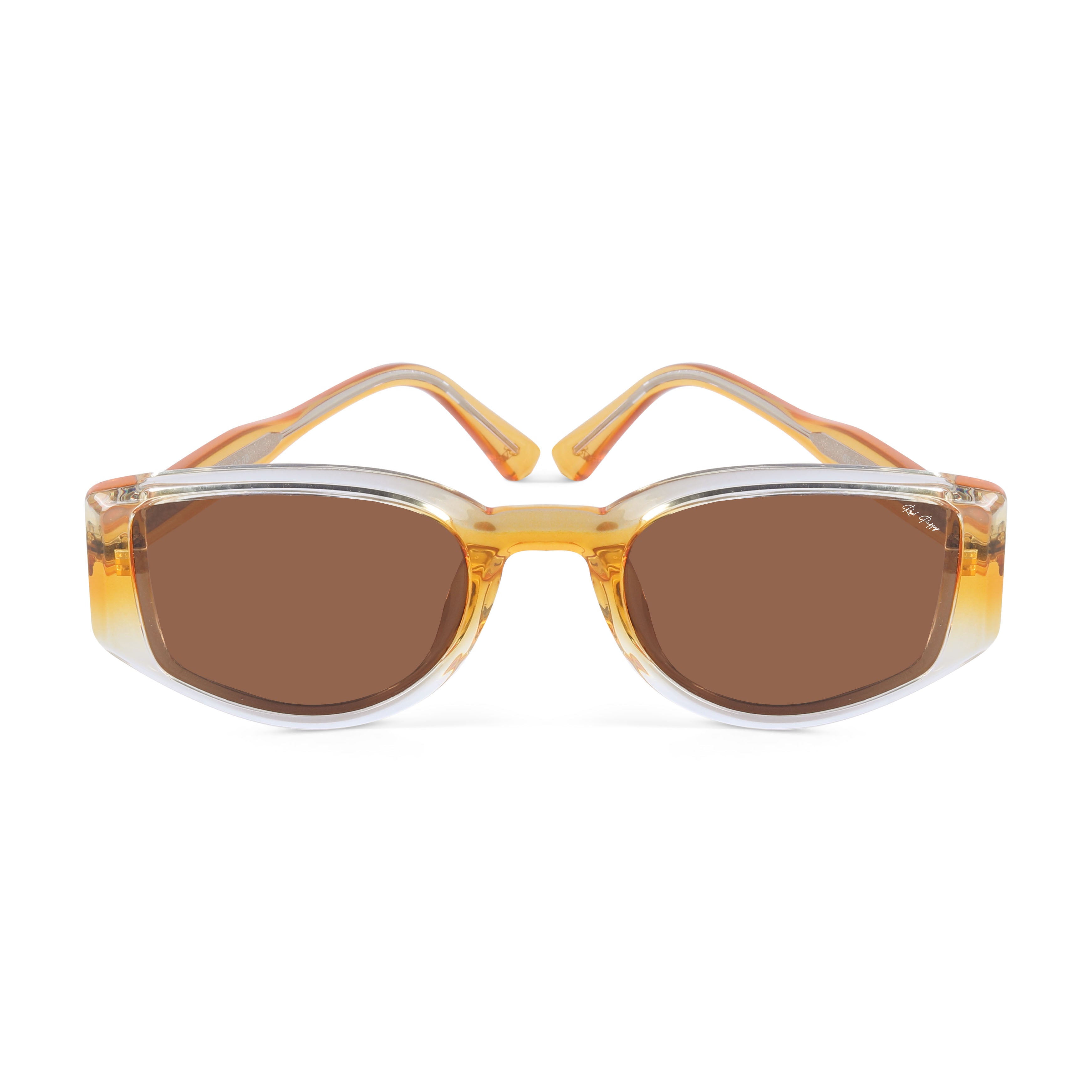 Alcove Brown Polarized Rectangle Sunglasses