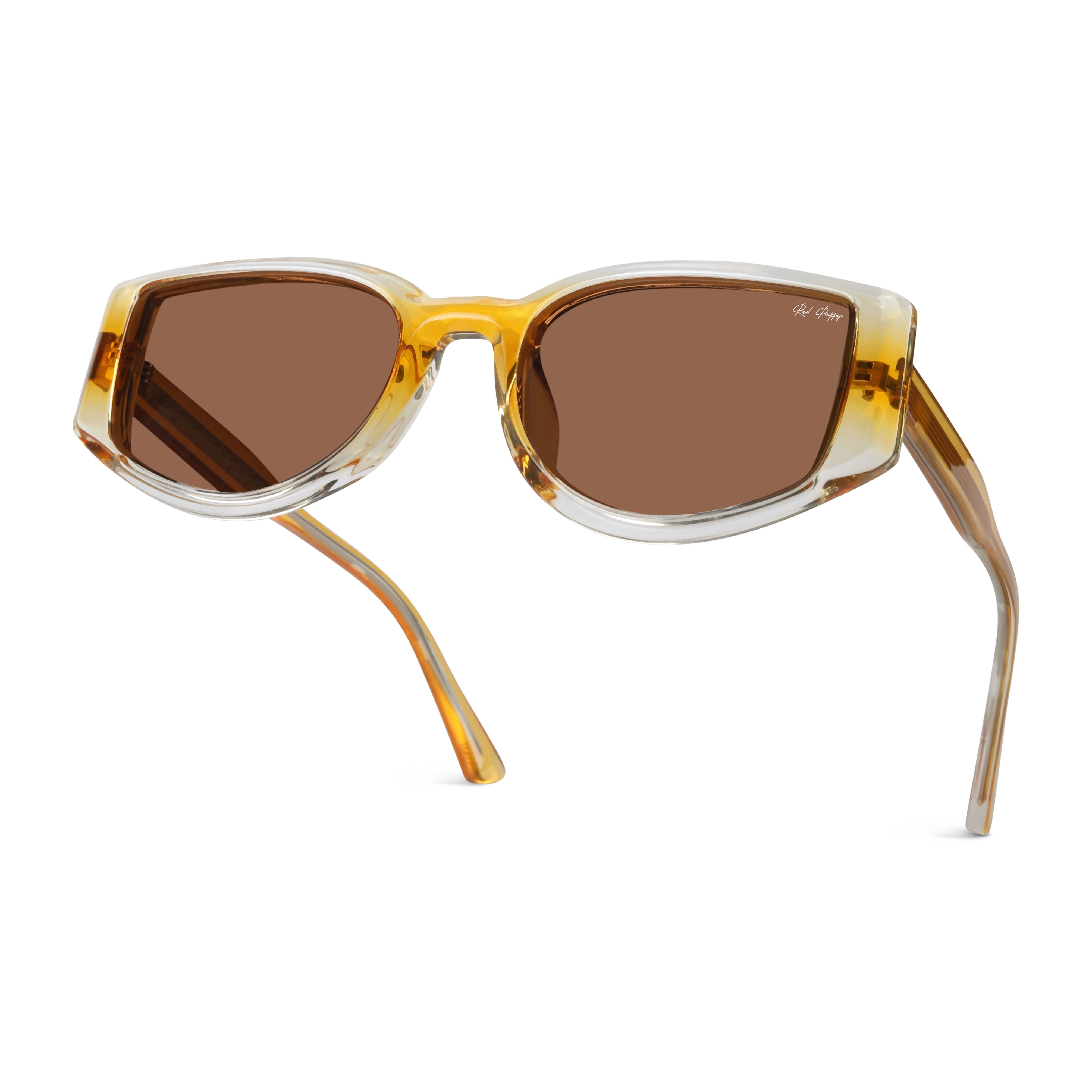 Alcove Brown Polarized Rectangle Sunglasses