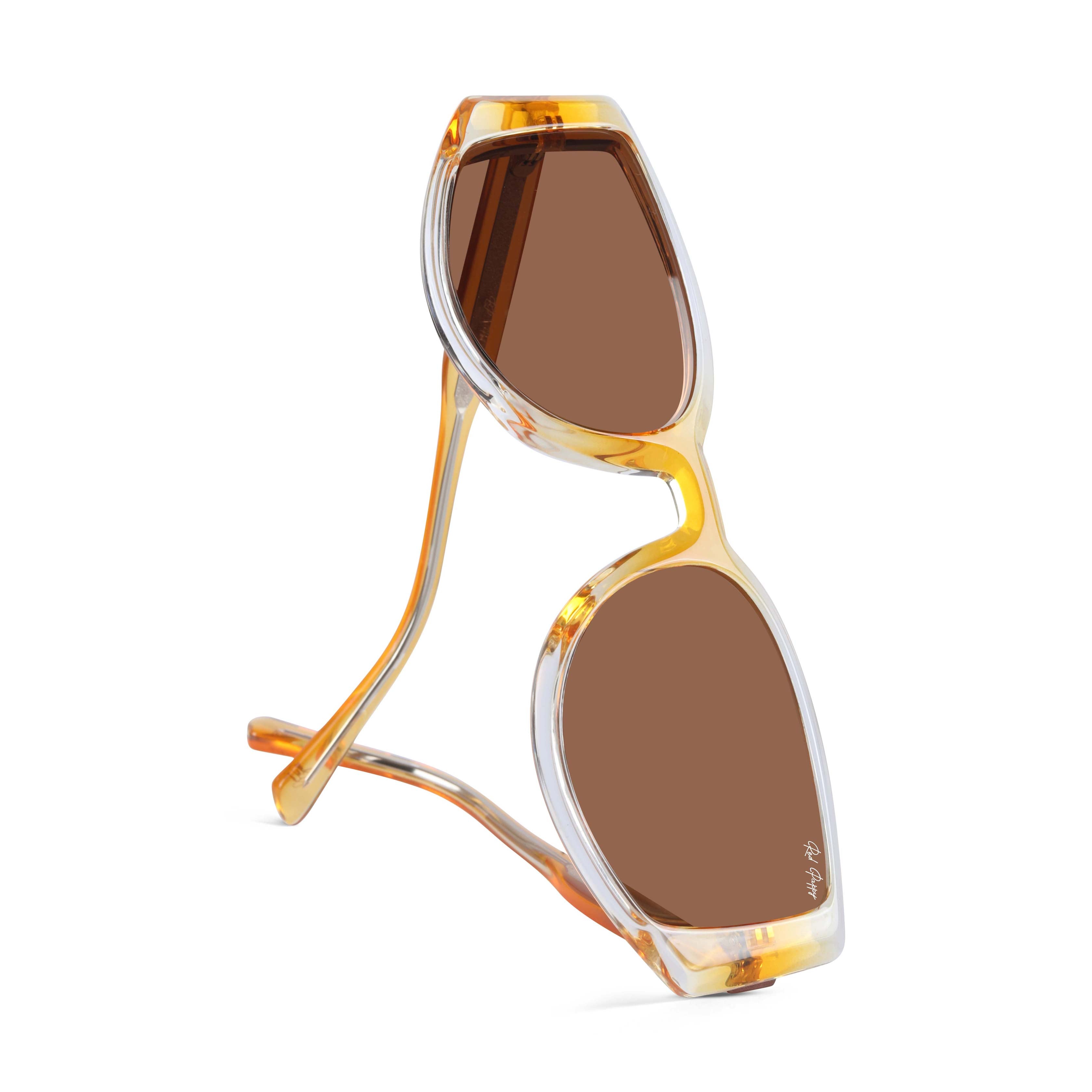 Alcove Brown Polarized Rectangle Sunglasses