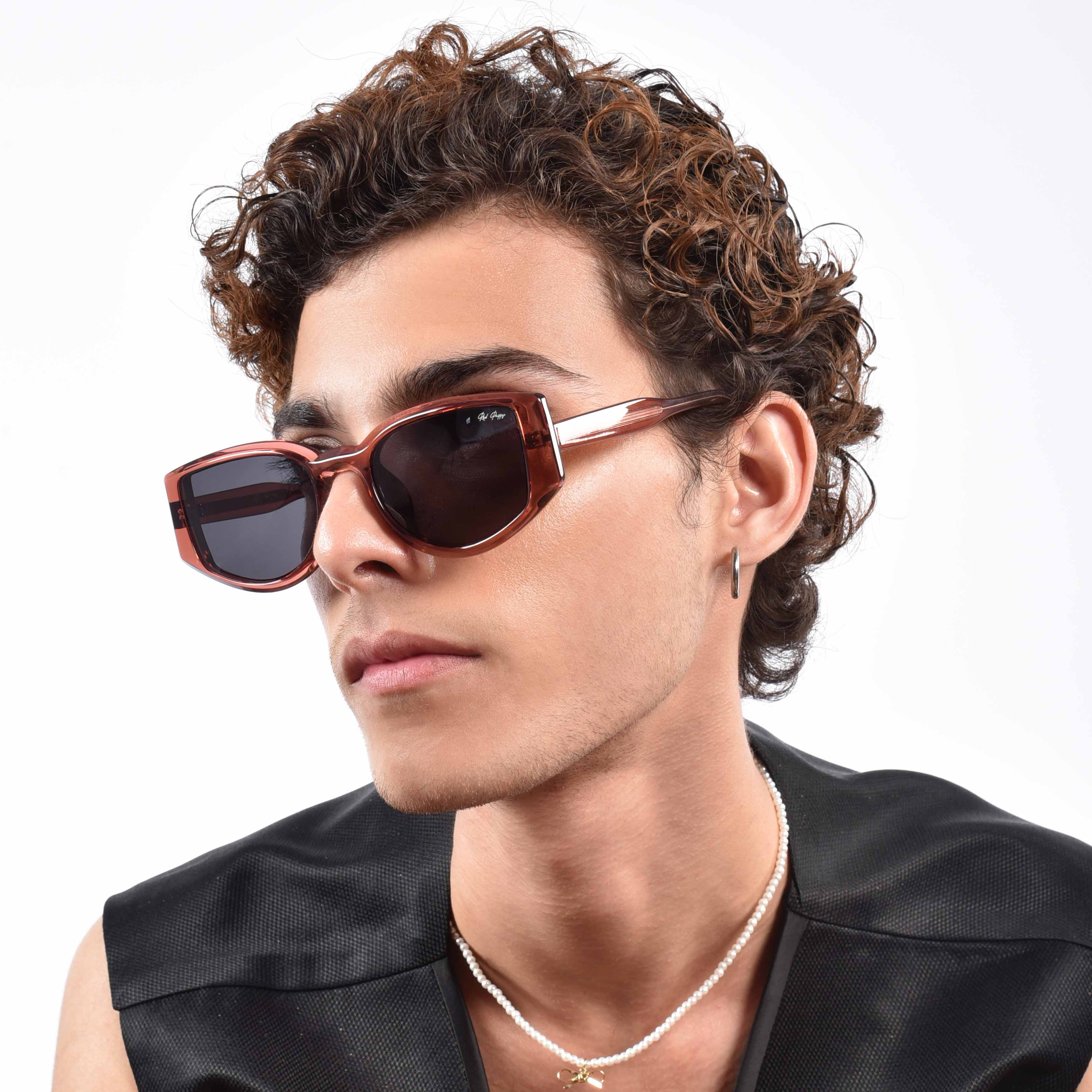 Alcove Wine Red Polarized Rectangle Sunglasses