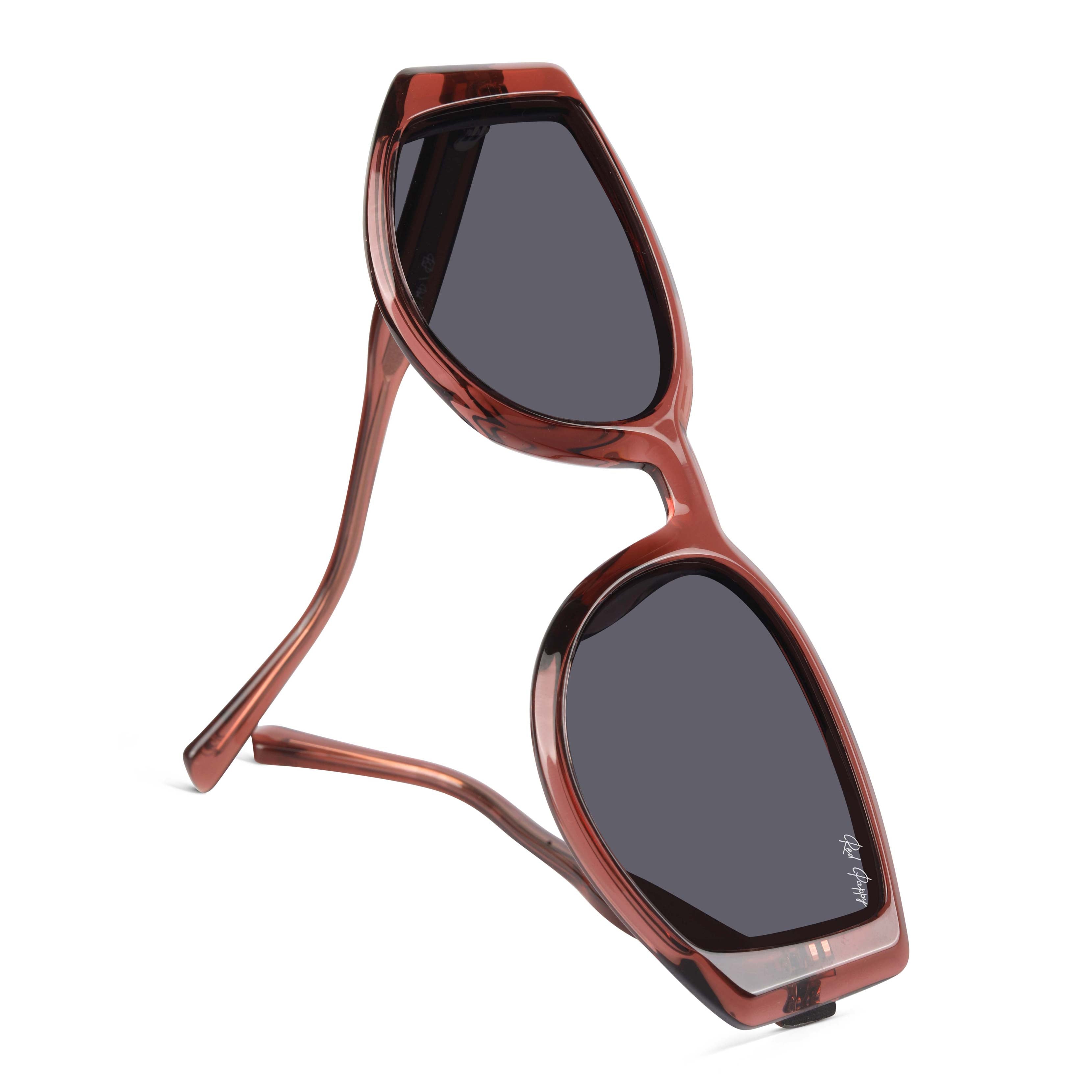 Alcove Wine Red Polarized Rectangle Sunglasses