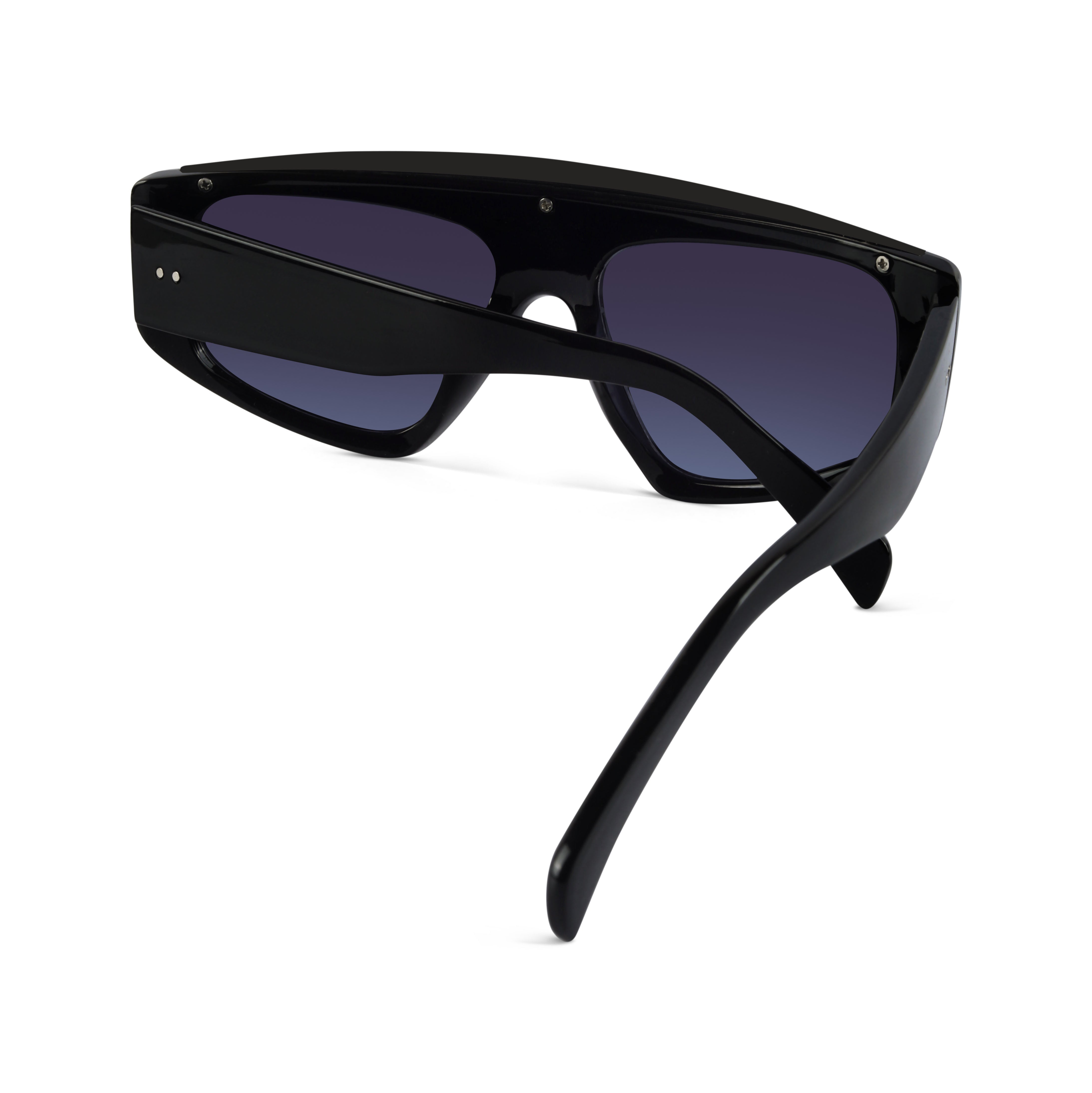 Aurion Black Matte Rectangle Sunglasses