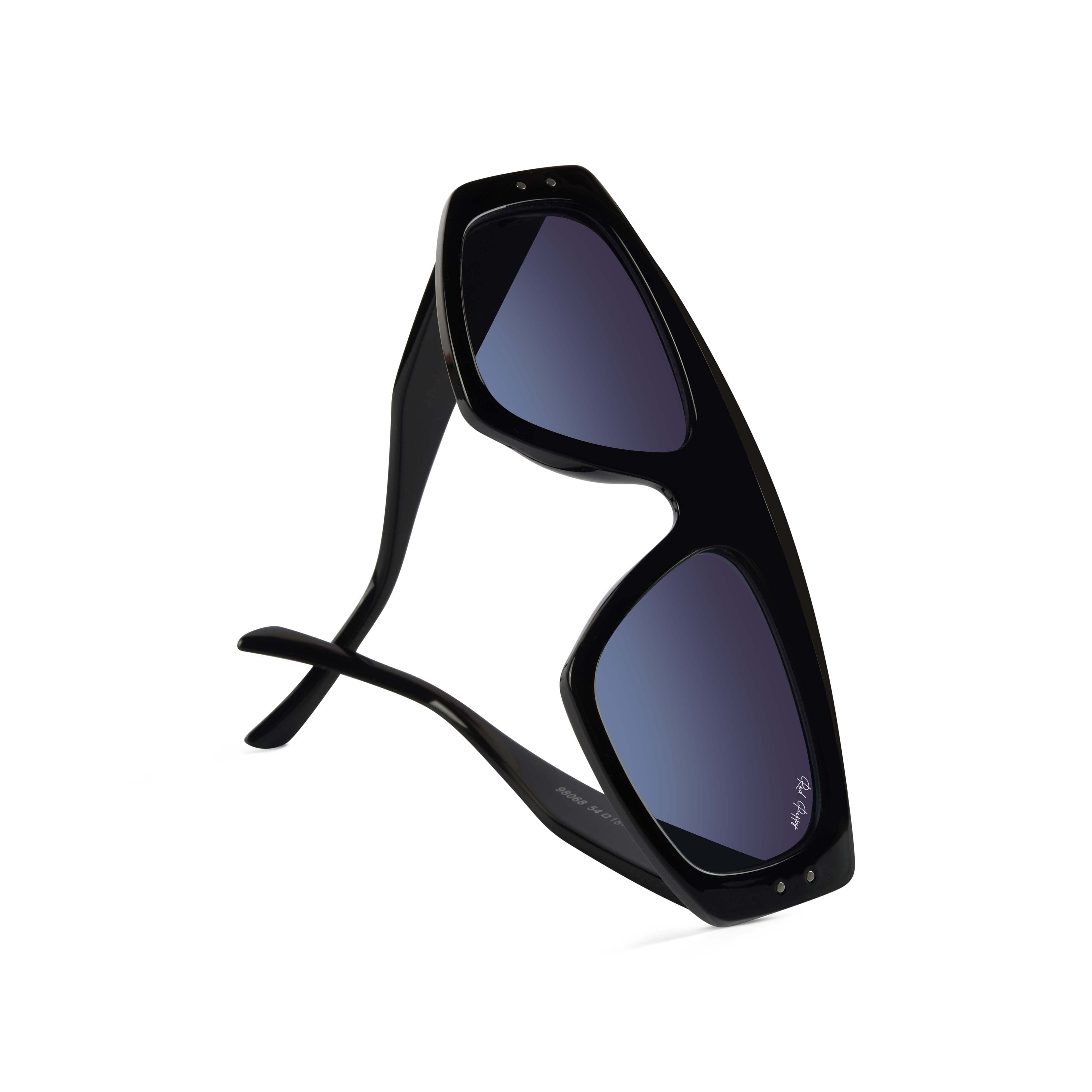 Aurion Black Matte Rectangle Sunglasses