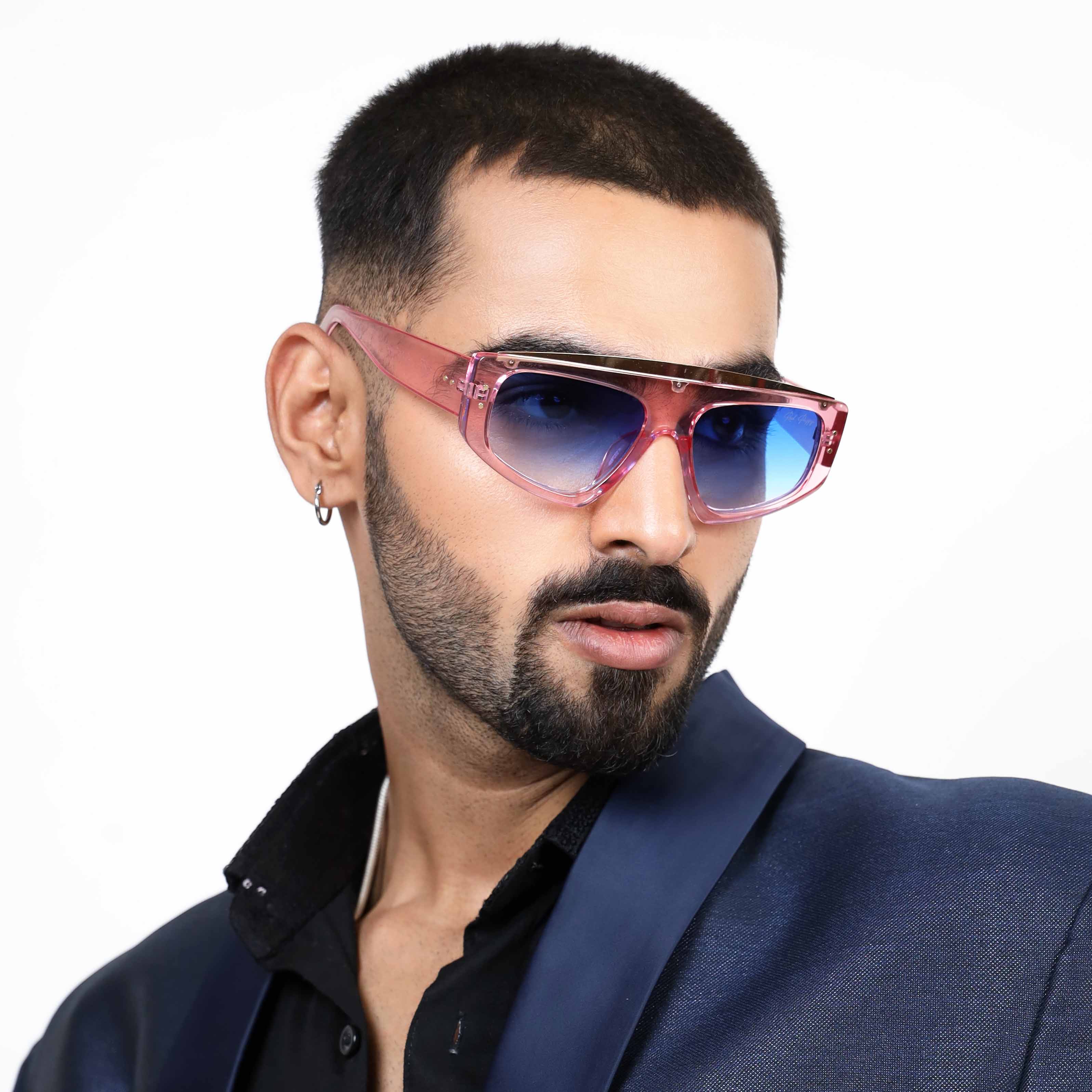 Aurion Blue Rectangle Sunglasses