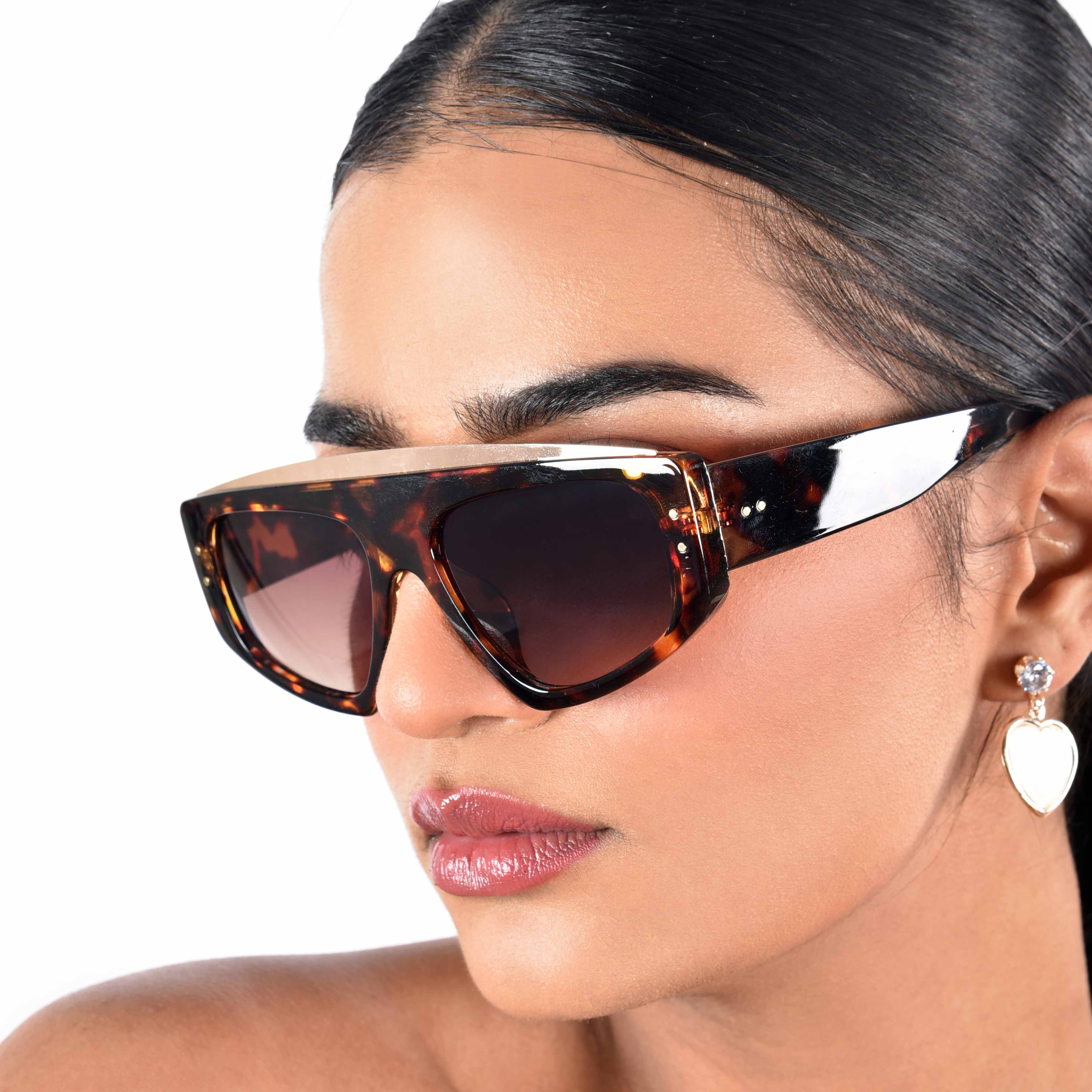 Aurion Brown Rectangle Sunglasses