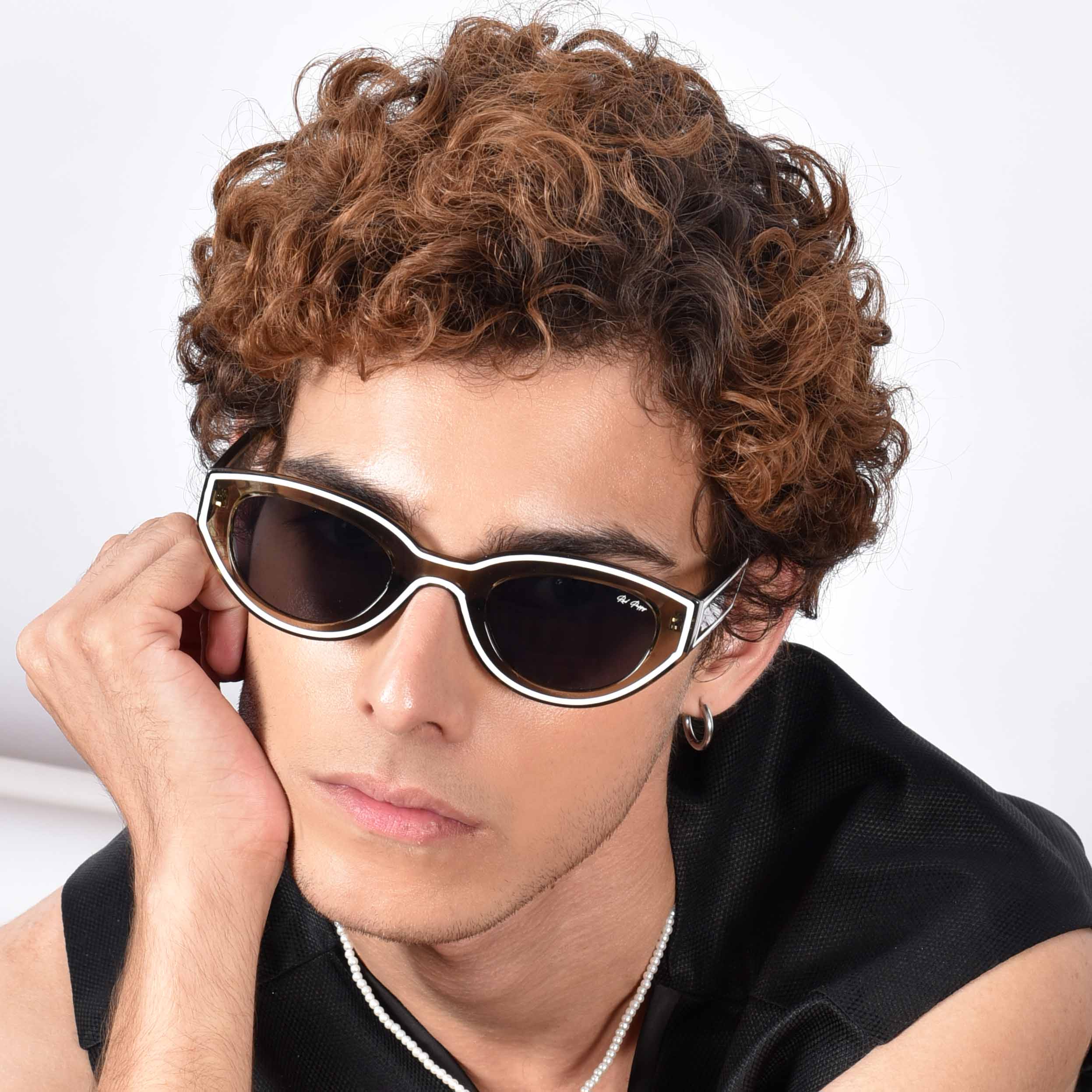 Chronon Olive Rectangle Sunglasses