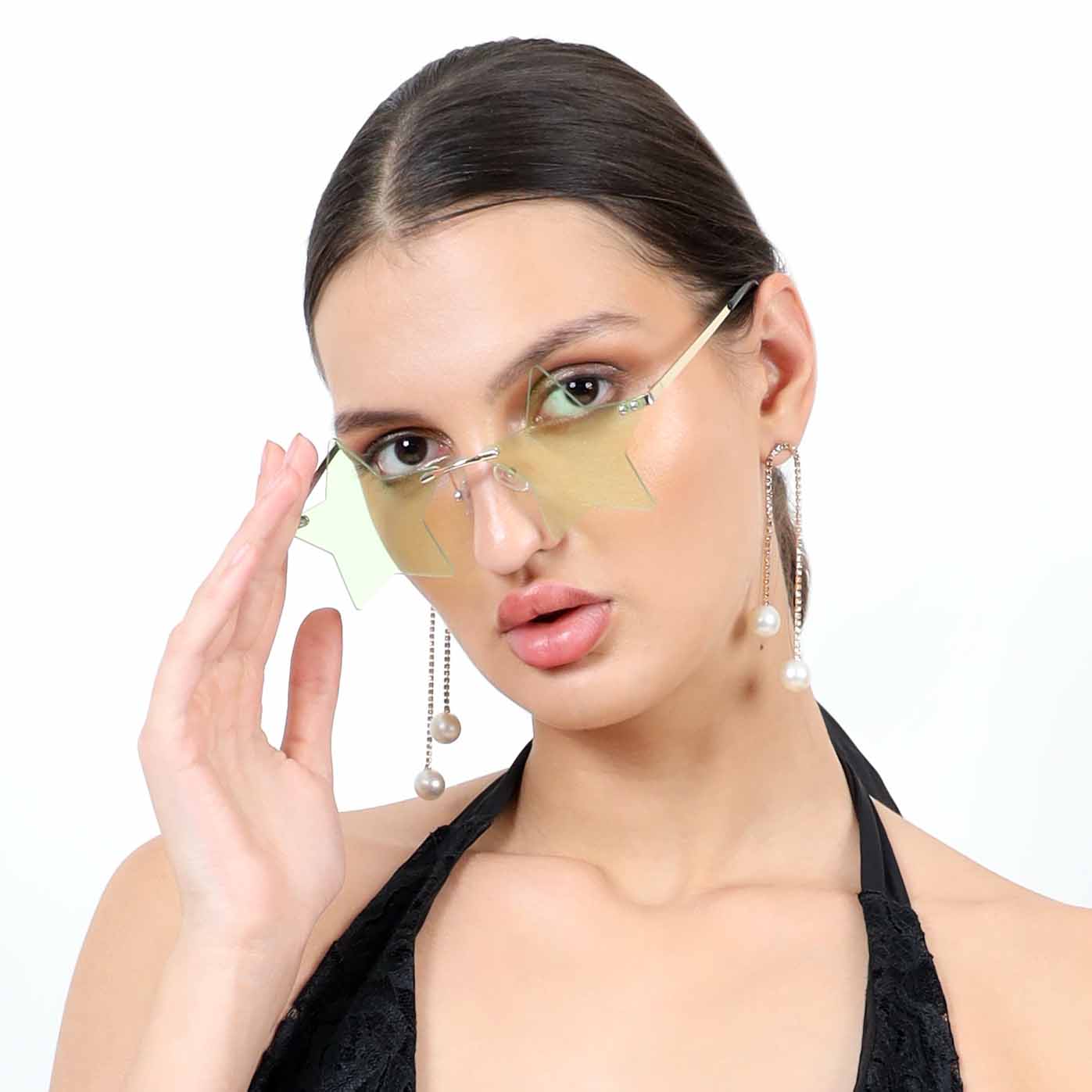 Ciel Light Green Star Sunglasses