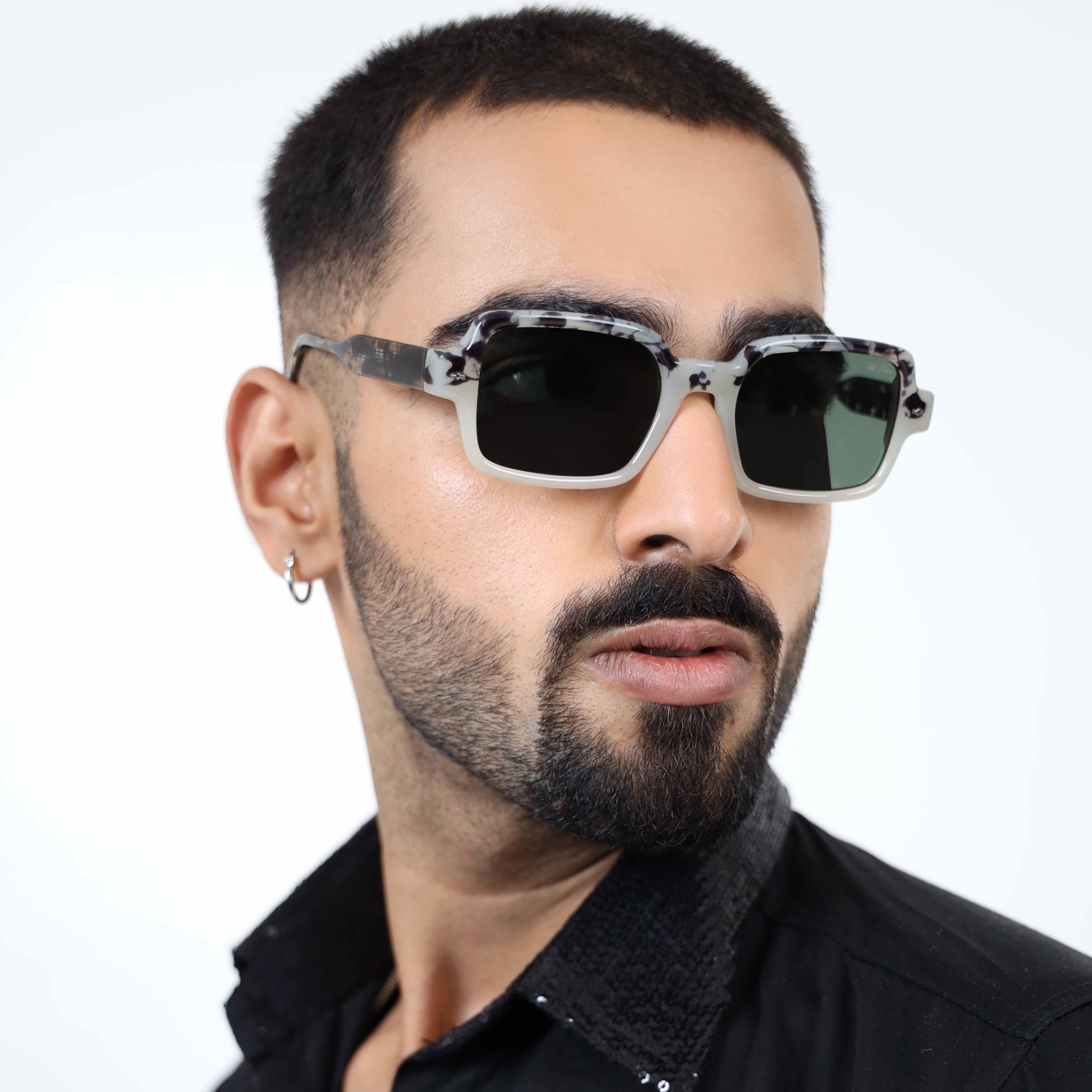 Crescendo Green Rectangle Sunglasses