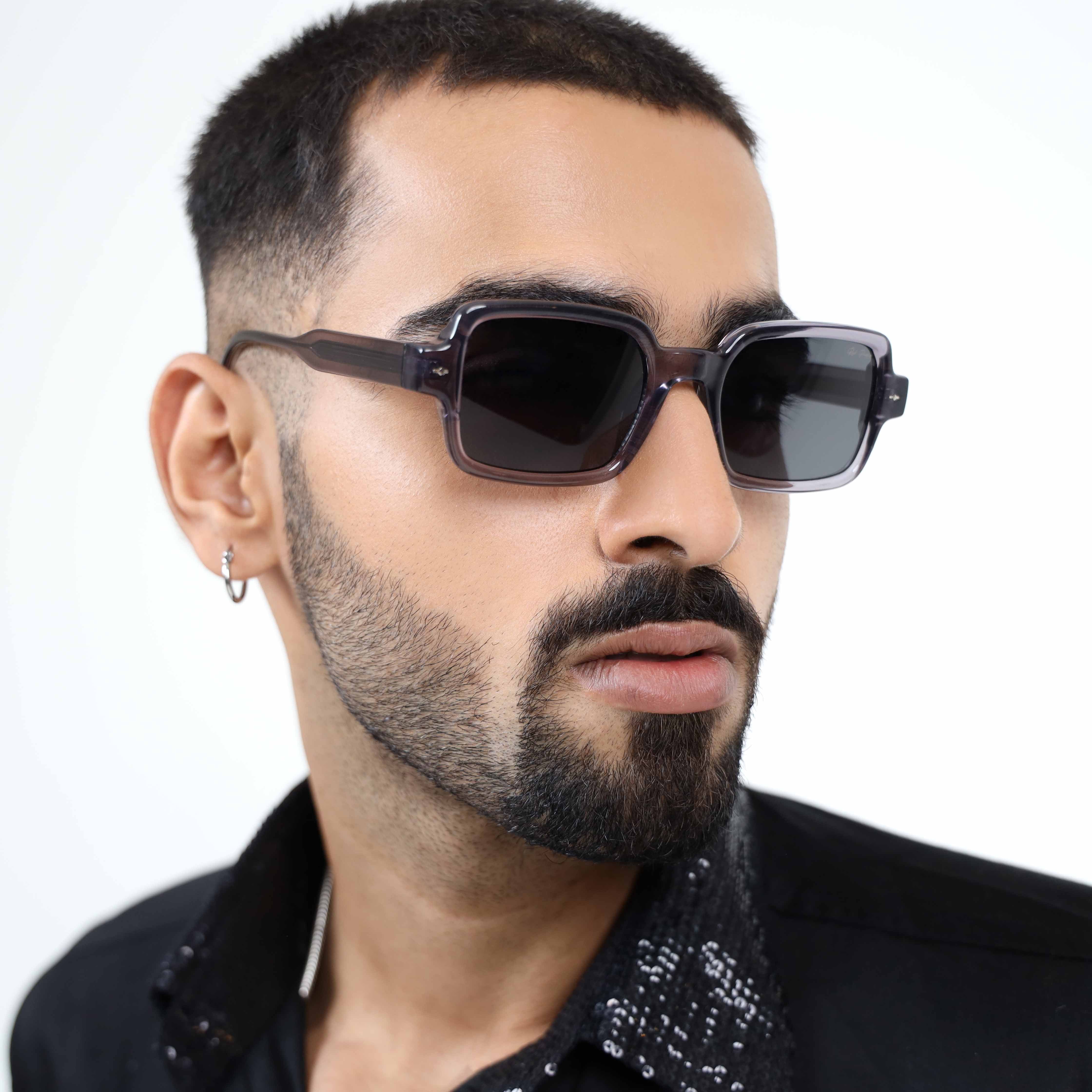Crescendo Purple Rectangle Sunglasses
