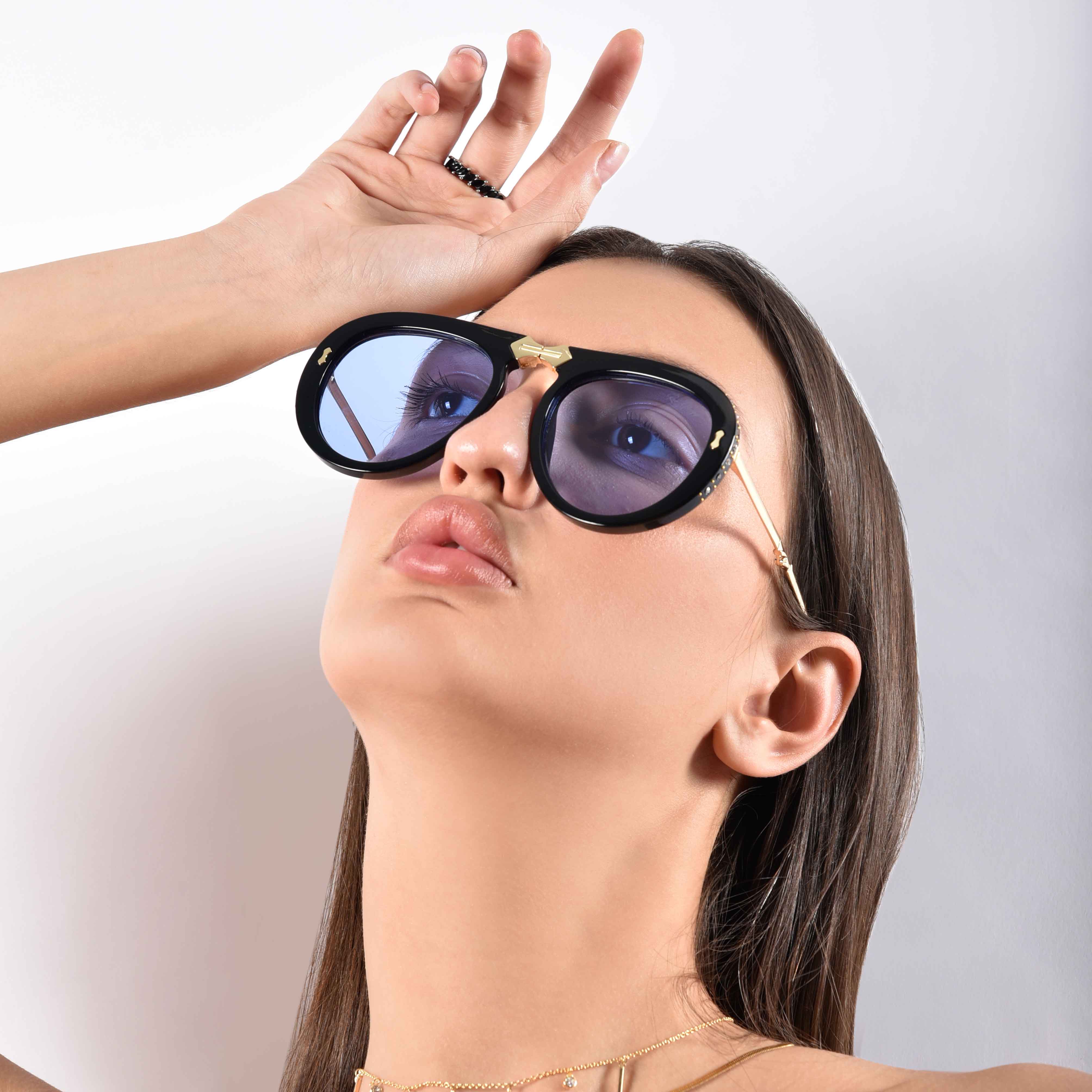 Crystara Blue Aviator Sunglasses