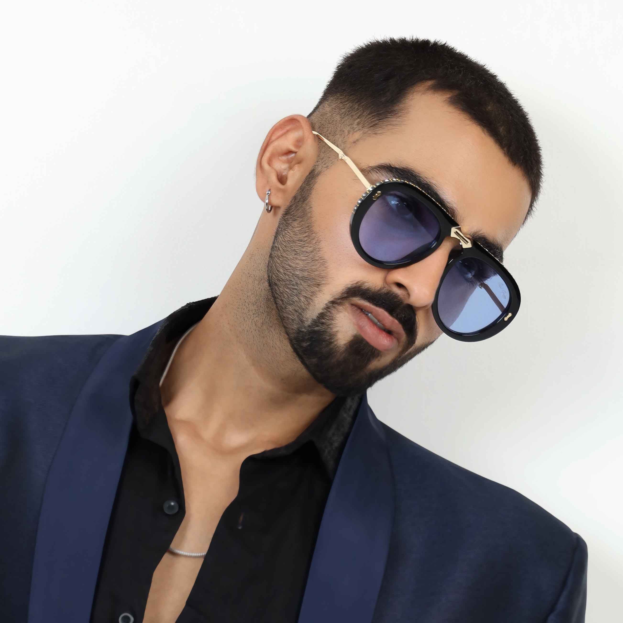 Crystara Blue Aviator Sunglasses