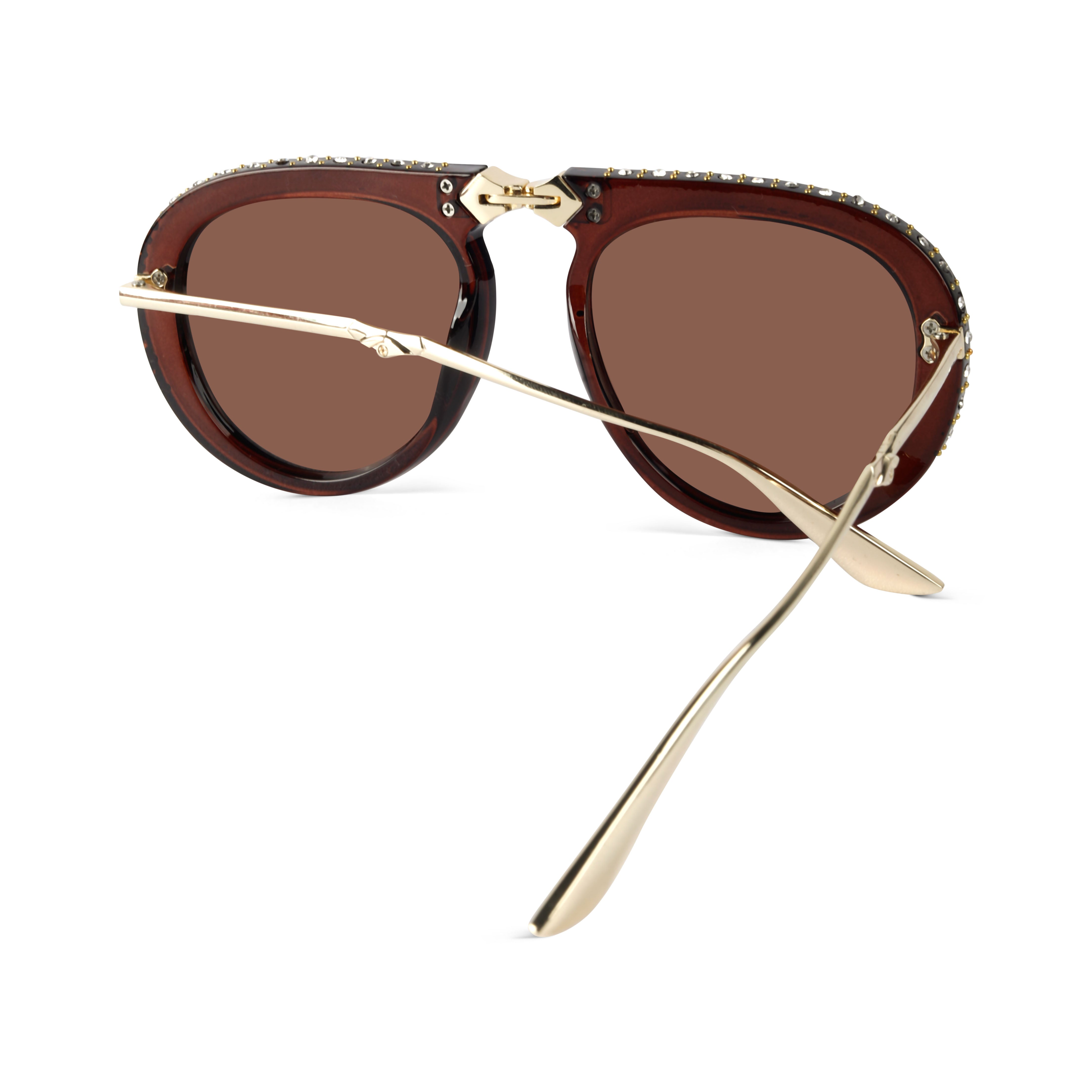 Crystara Brown Aviator Sunglasses