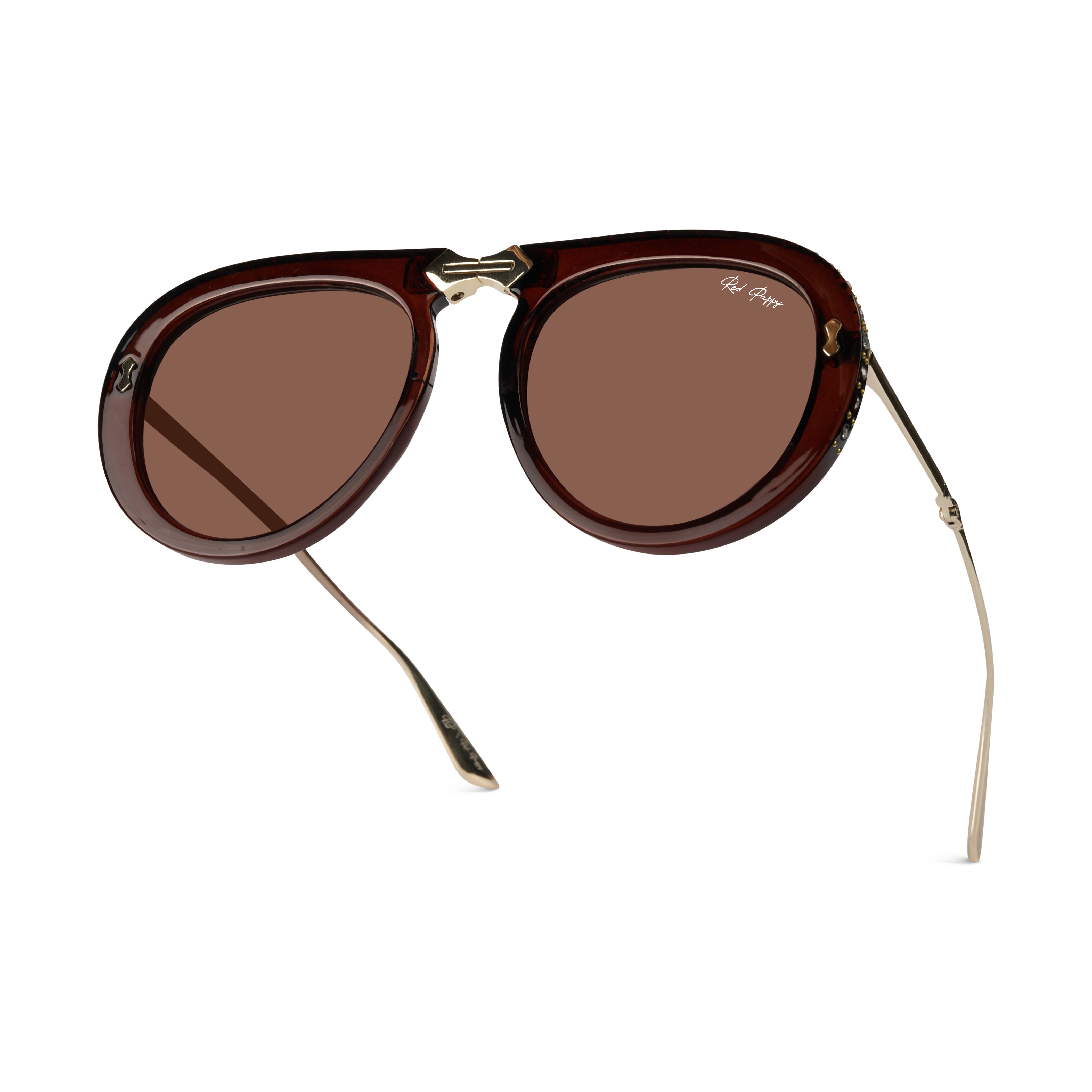 Crystara Brown Aviator Sunglasses