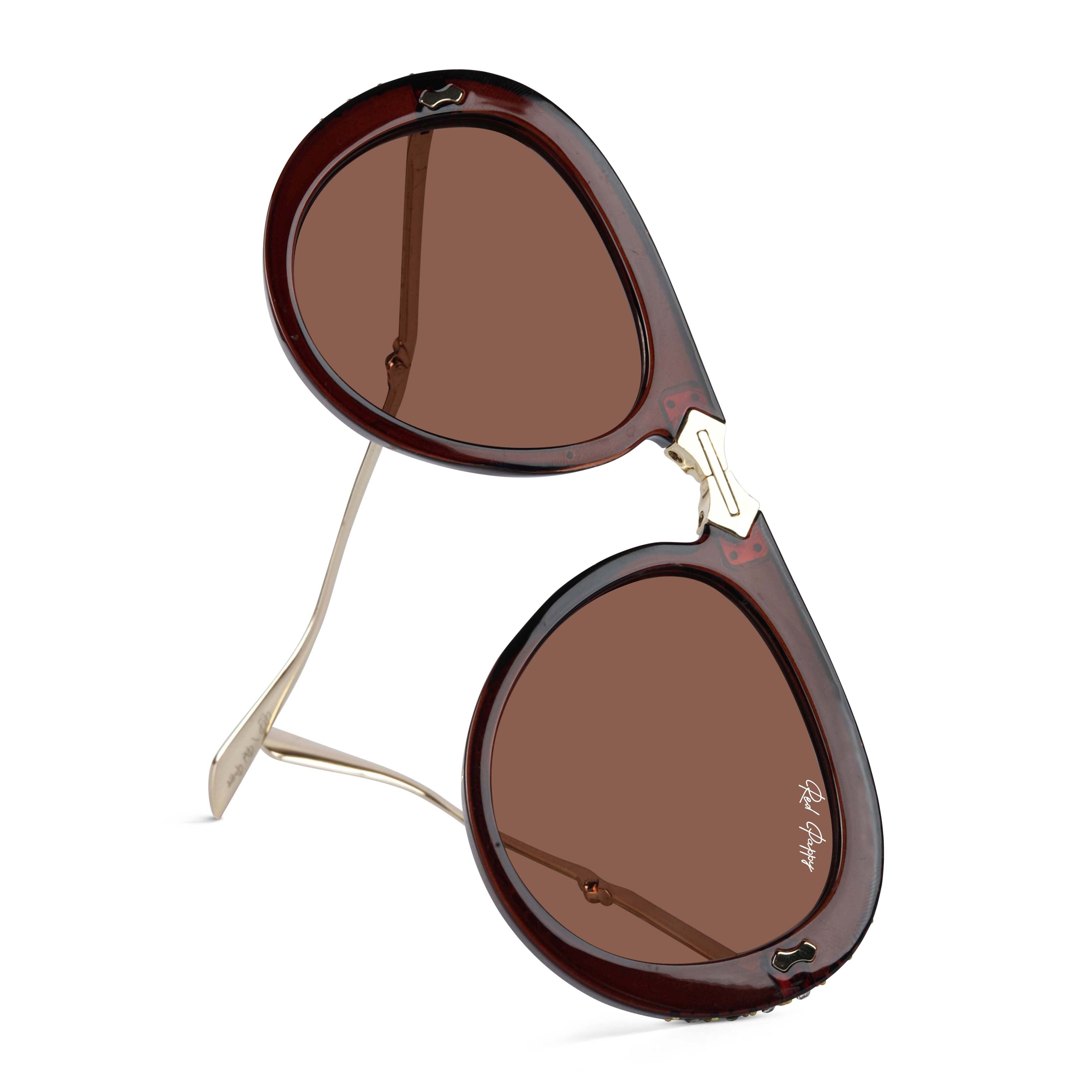 Crystara Brown Aviator Sunglasses