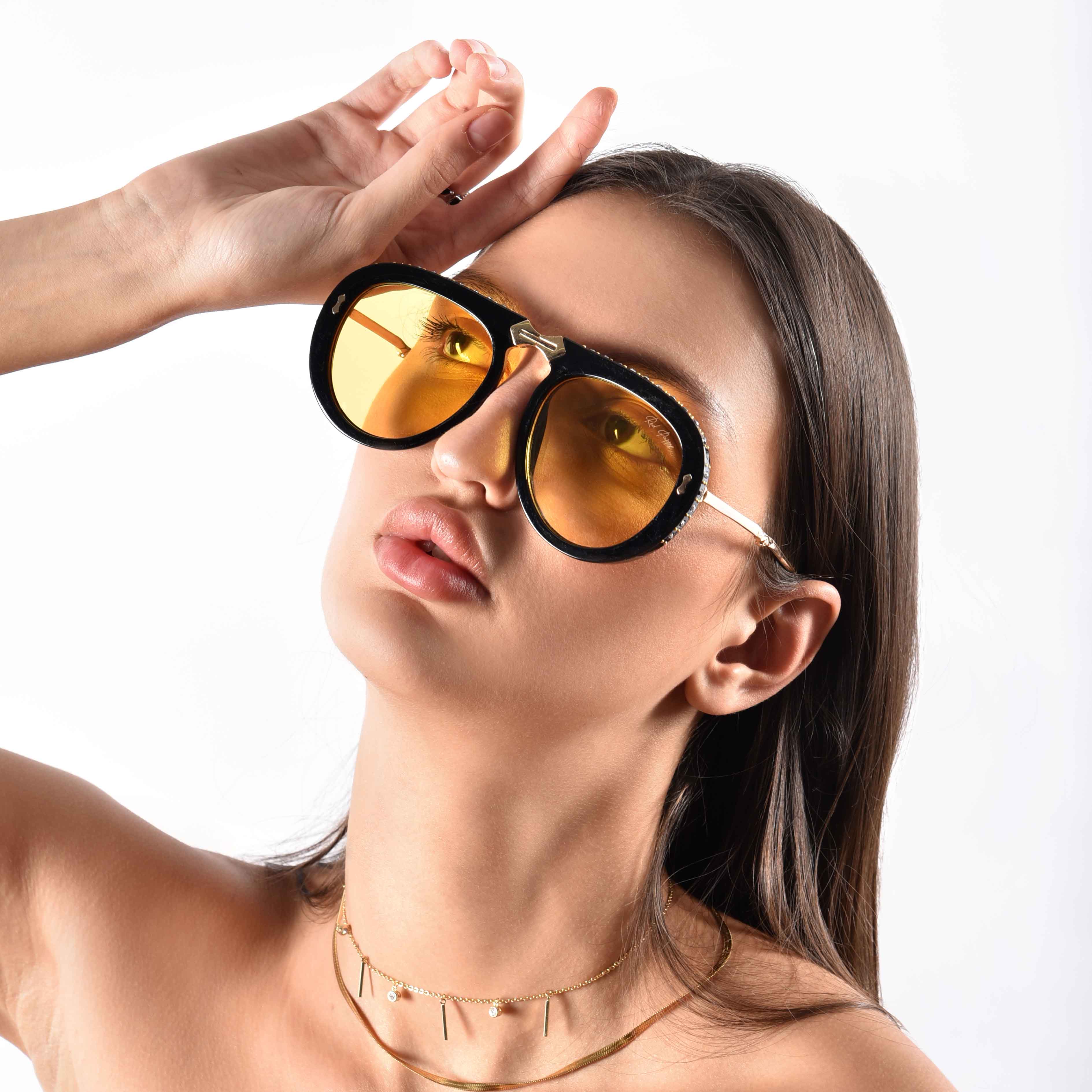 Crystara Yellow Aviator Sunglasses