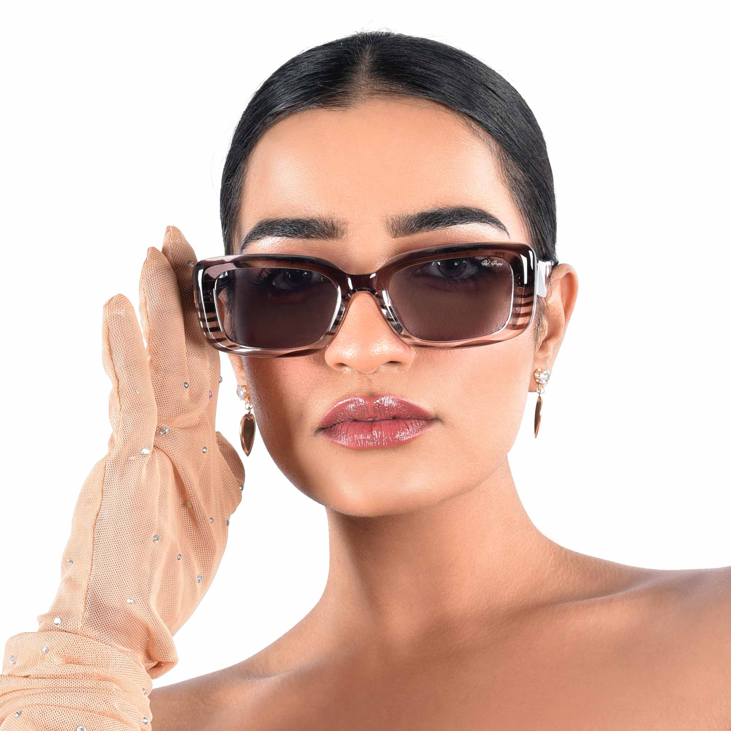 Eldrion Ash Brown Oversized Sunglasses