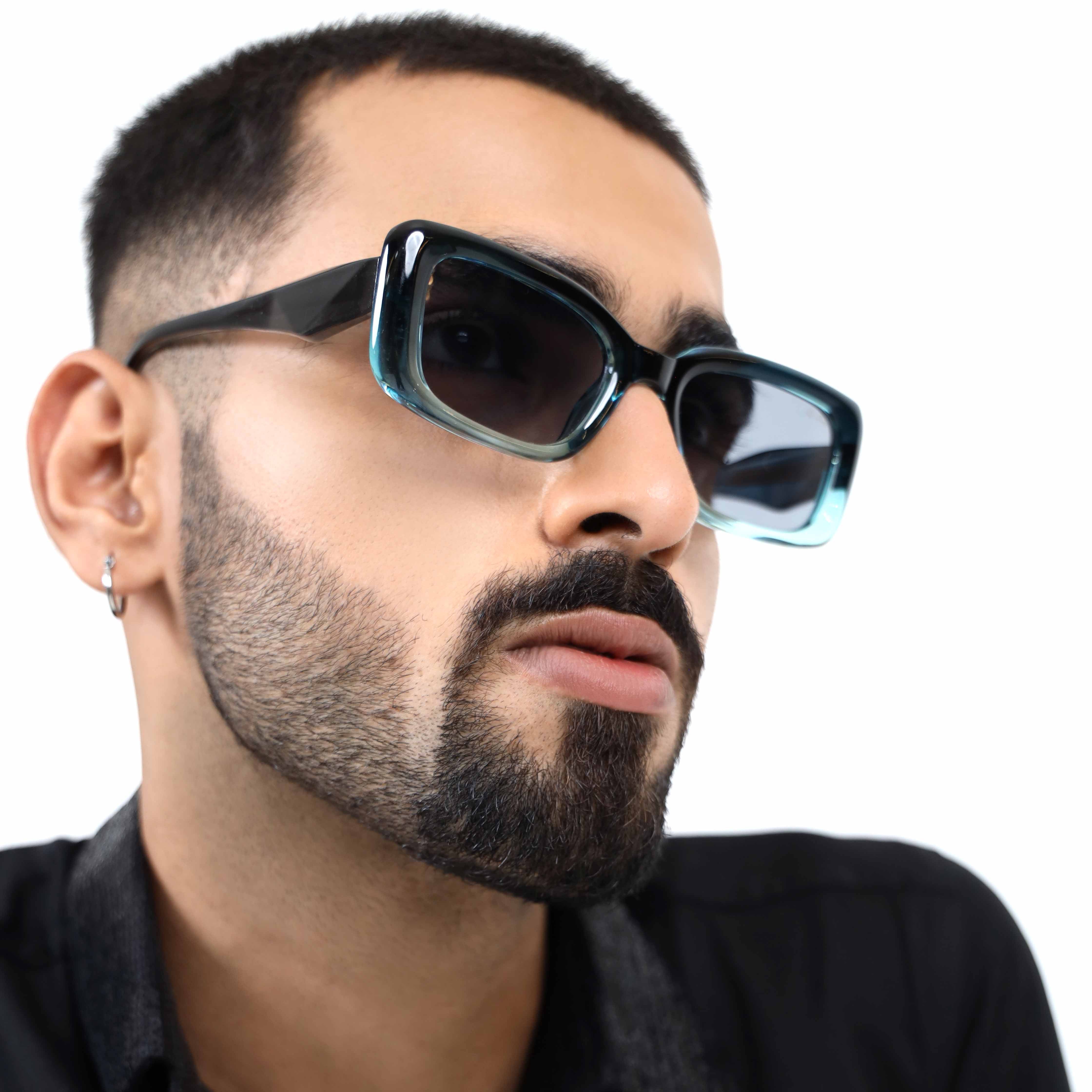 Eldrion Blue Oversized Sunglasses