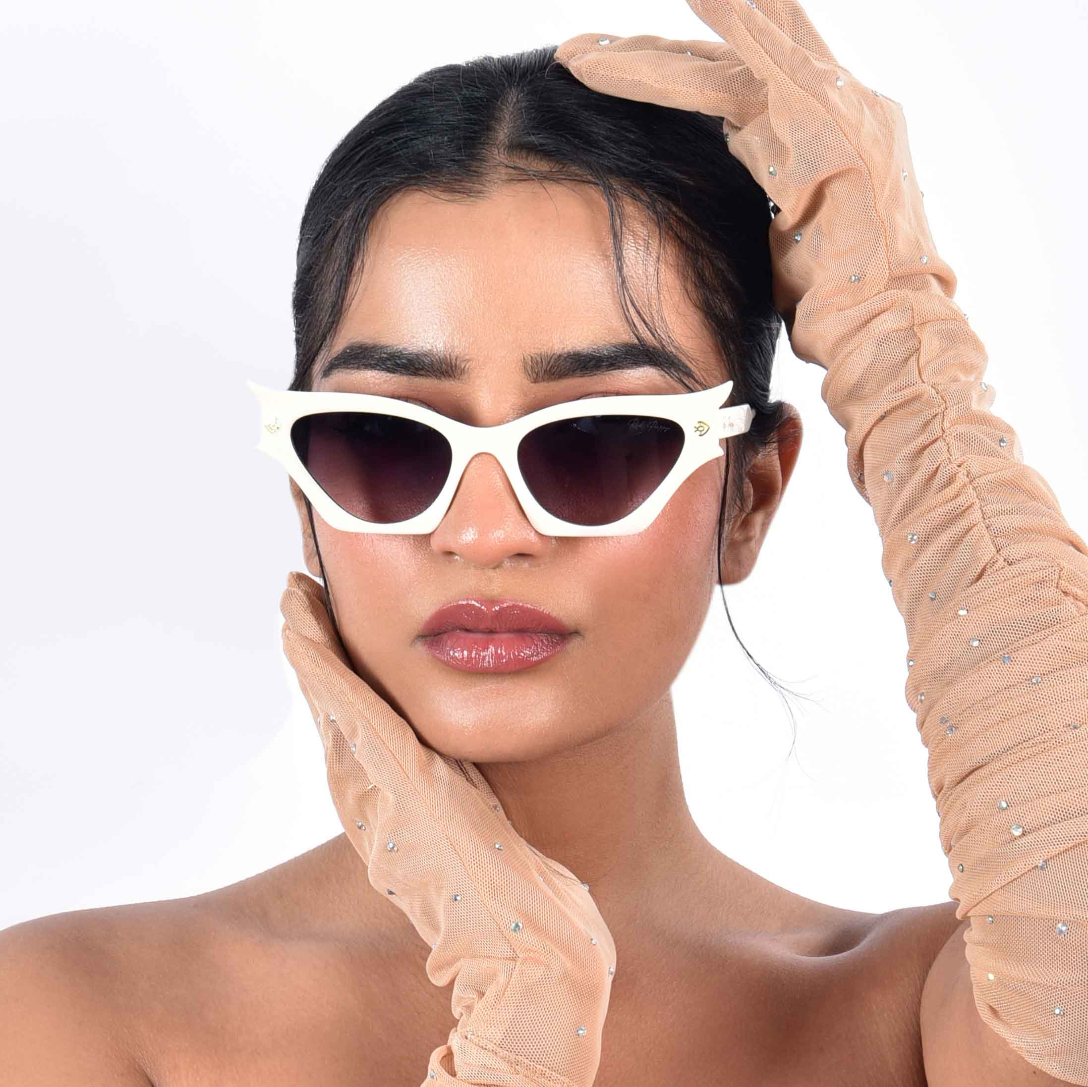 Flauxis Cream Cateye Sunglasses