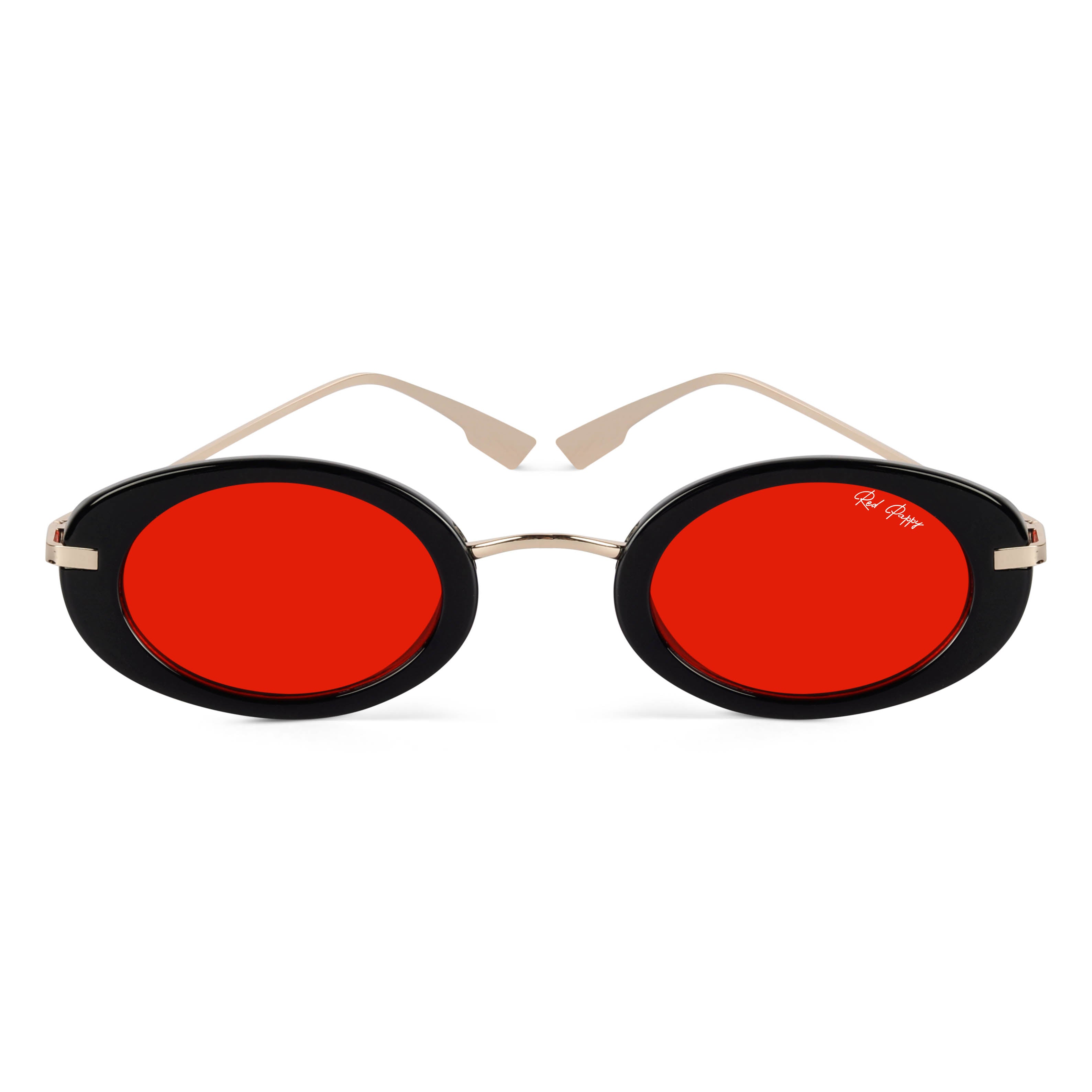 Fluxo Red Oval Sunglasses