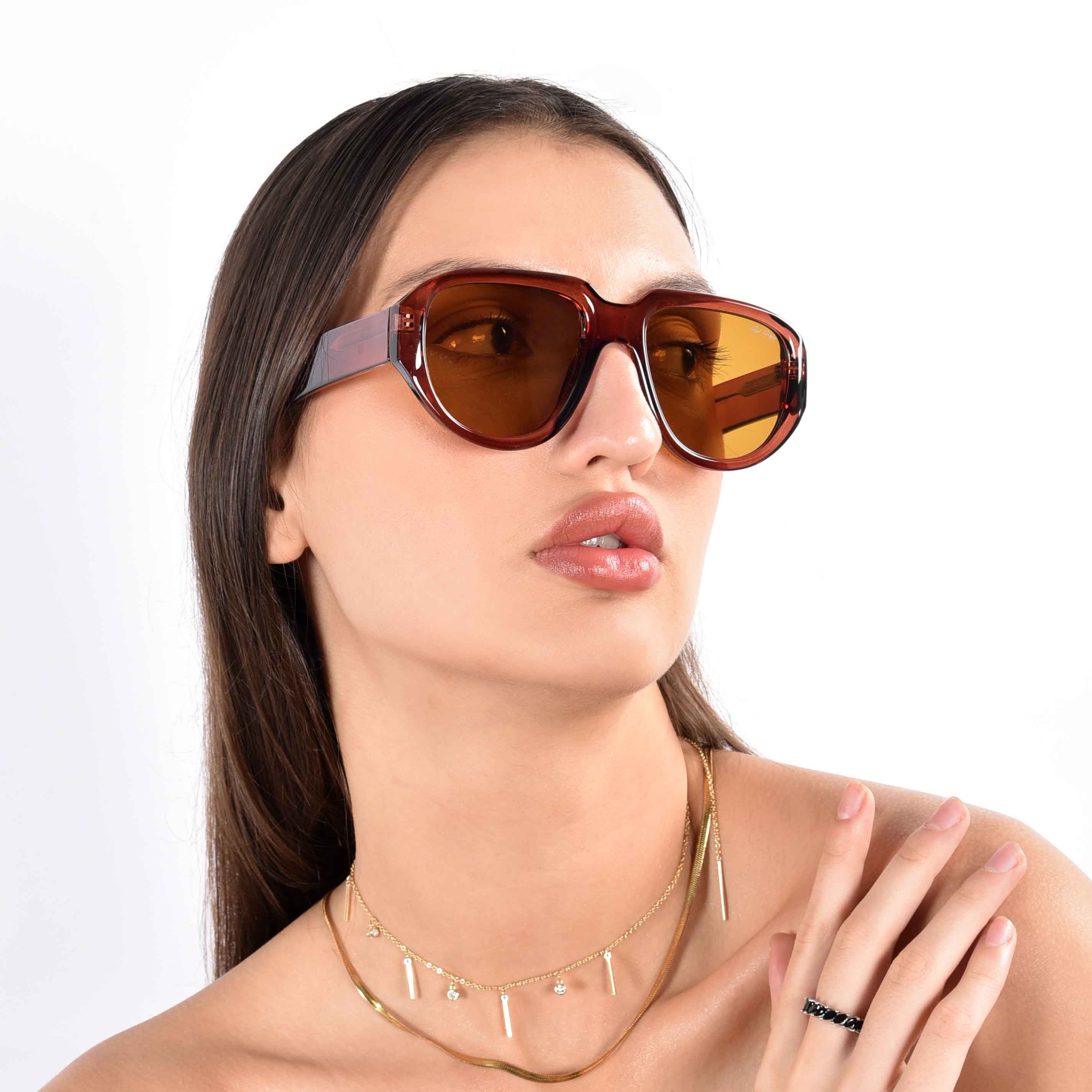 Lumivista Brown Oversized Sunglasses