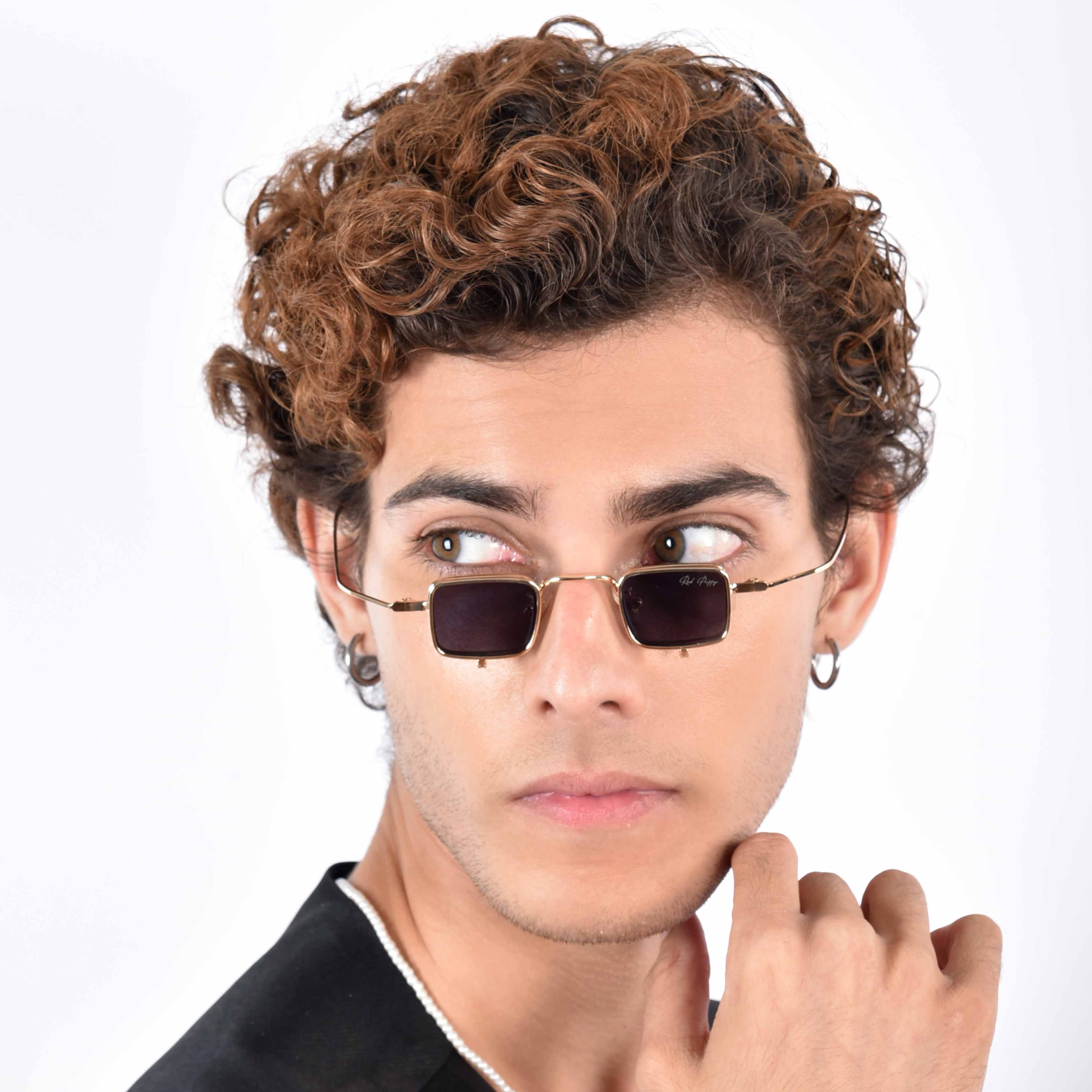 Optivex Black Rectangle Sunglasses