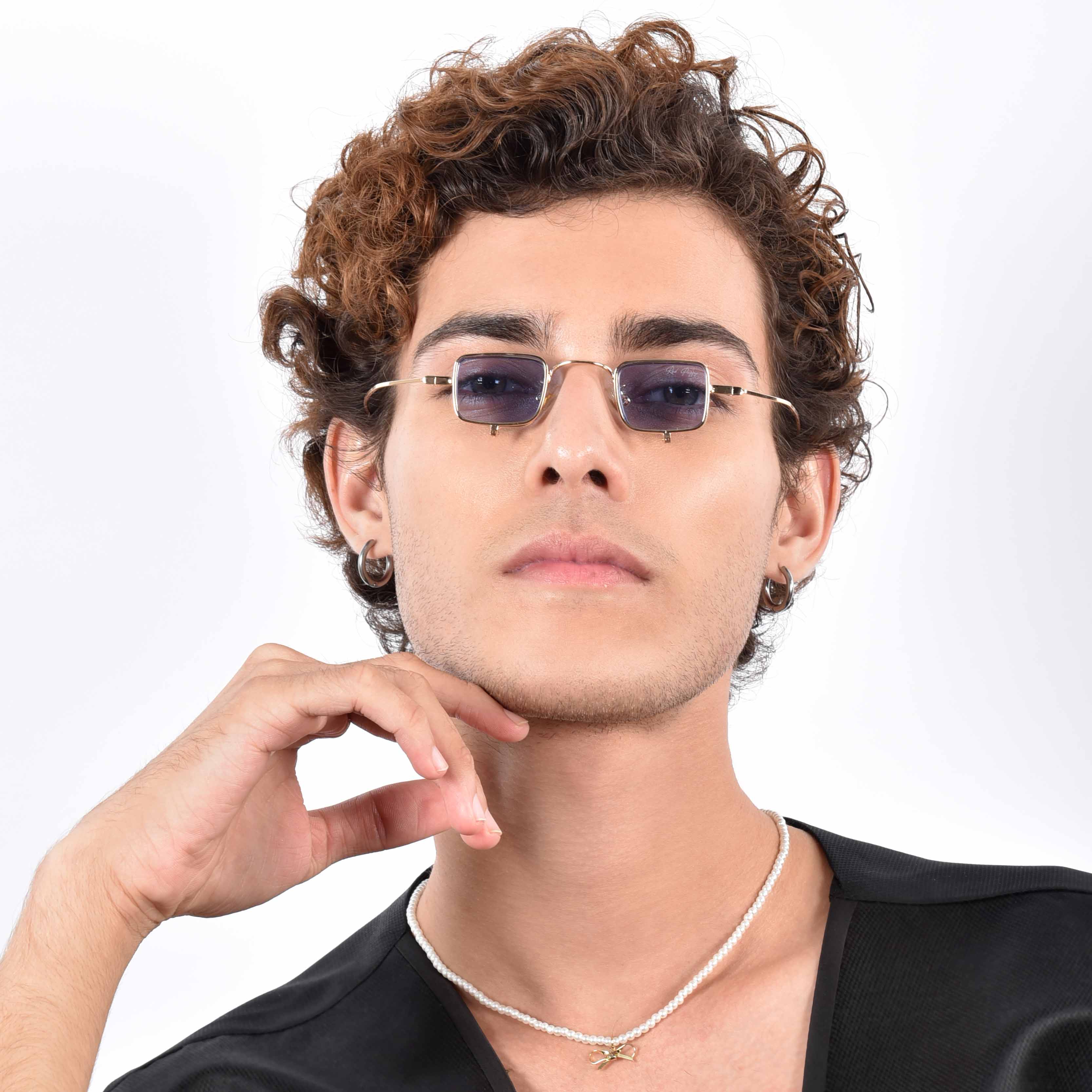 Optivex Blue Rectangle Sunglasses