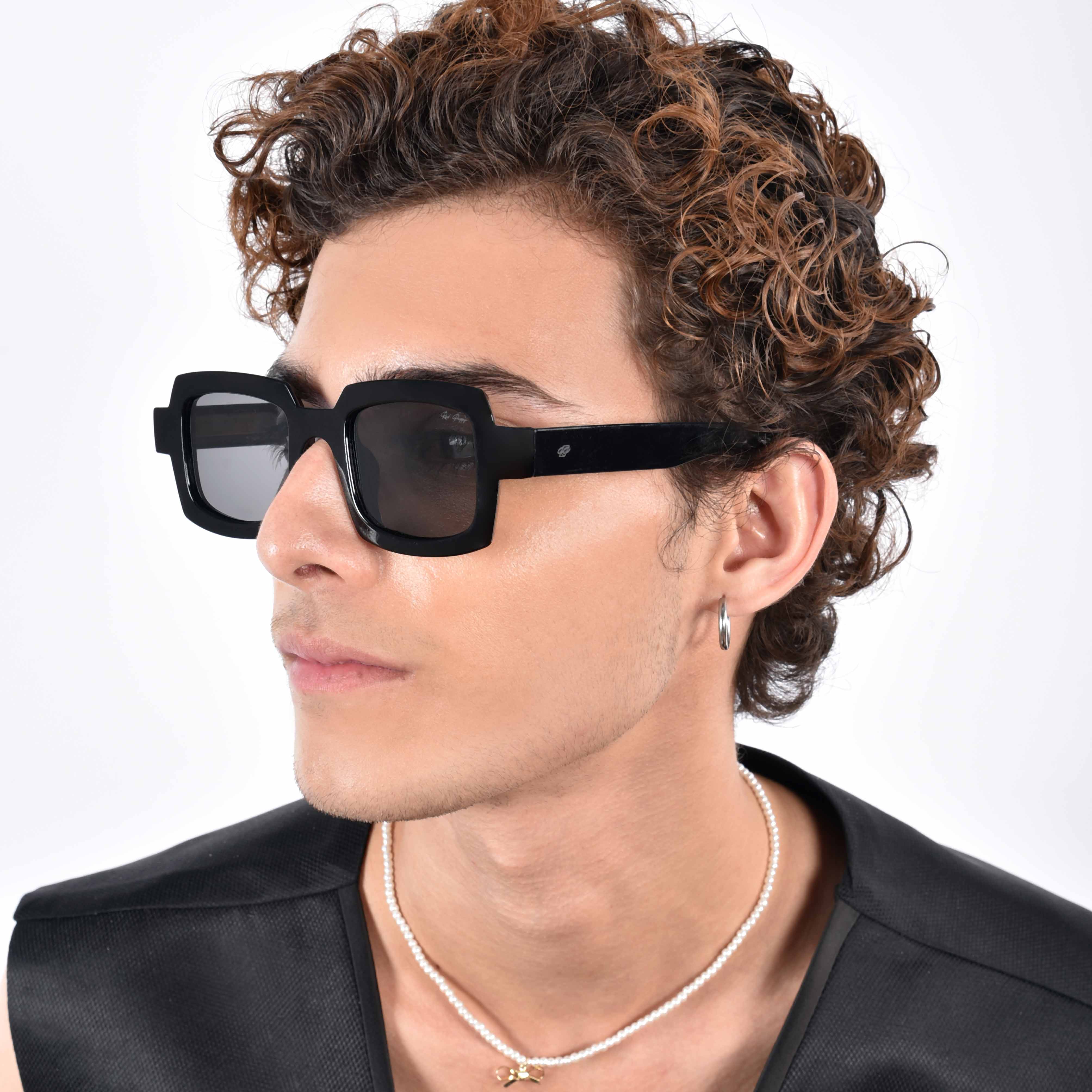 Posh Blue Polarized Rectangle Sunglasses