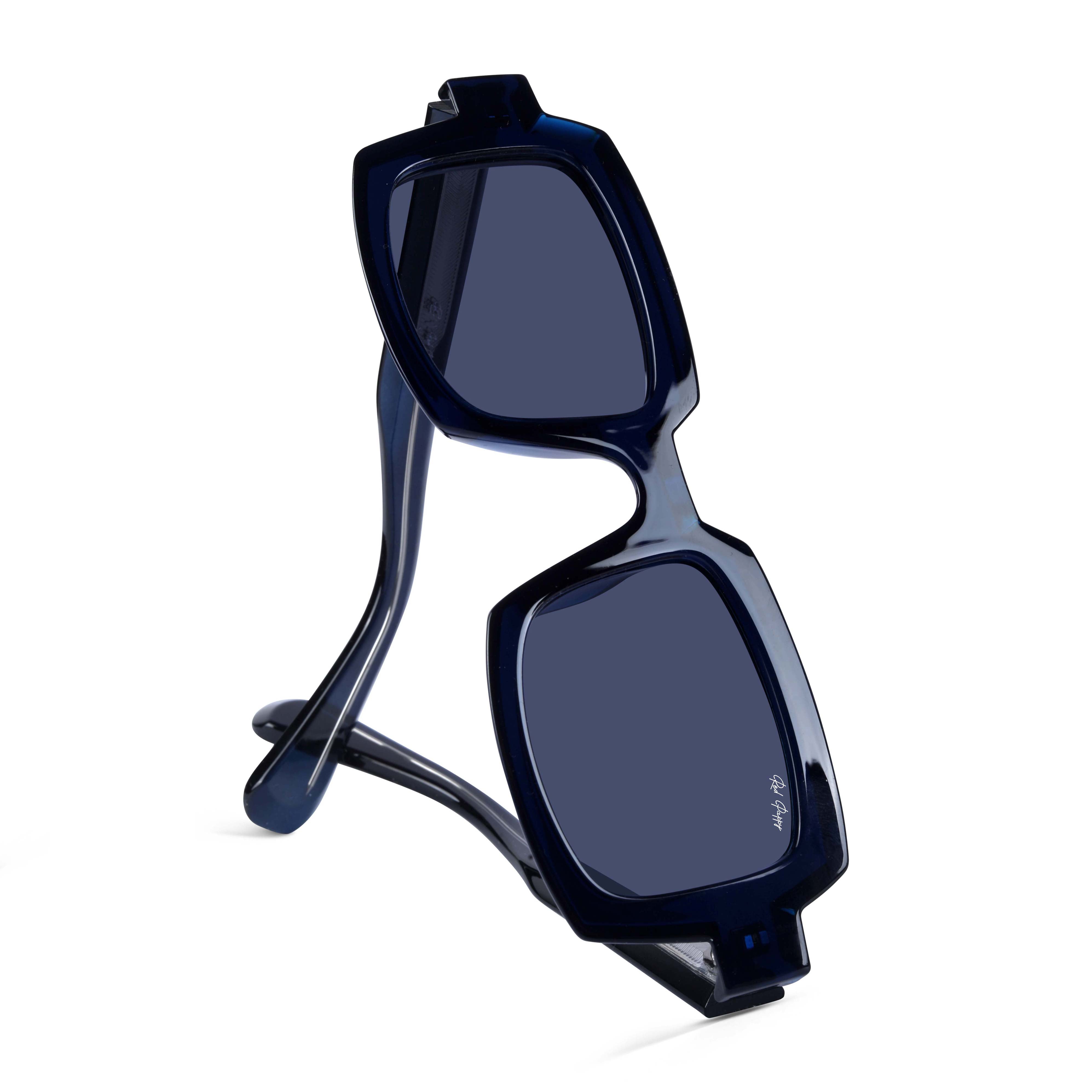 Posh Blue Polarized Rectangle Sunglasses