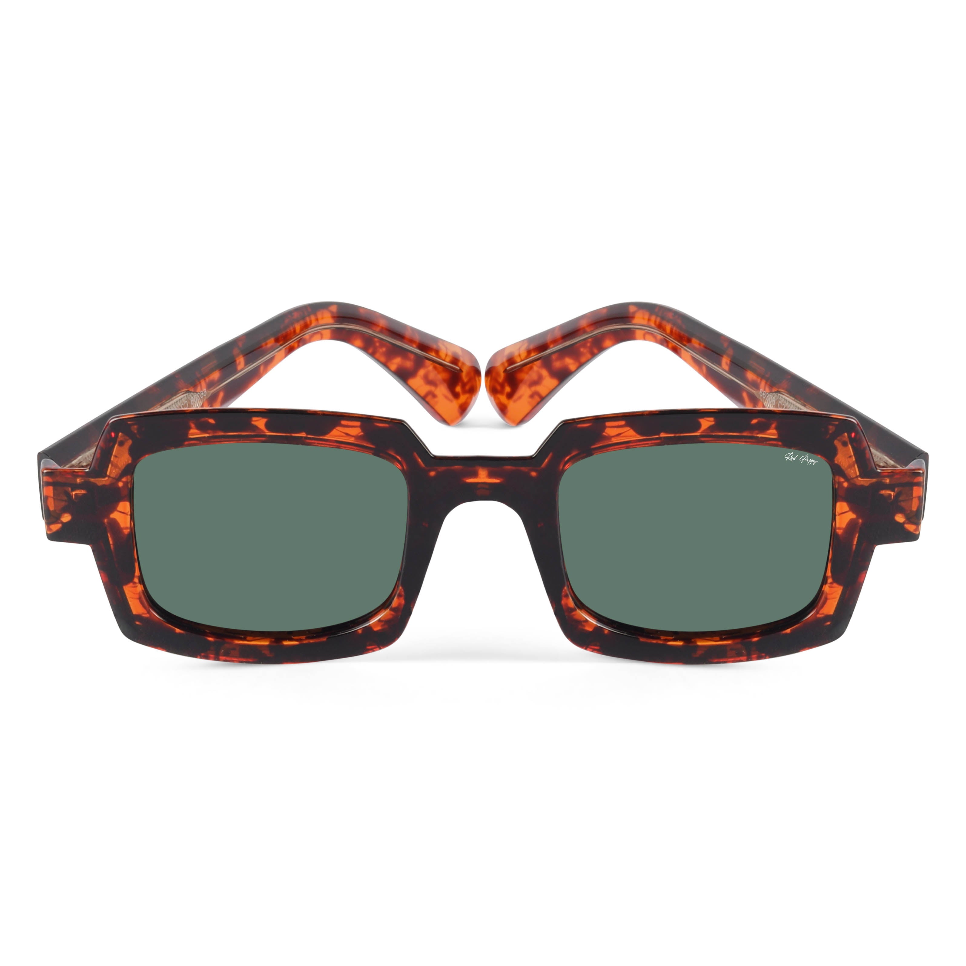 Posh Green Polarized Rectangle Sunglasses