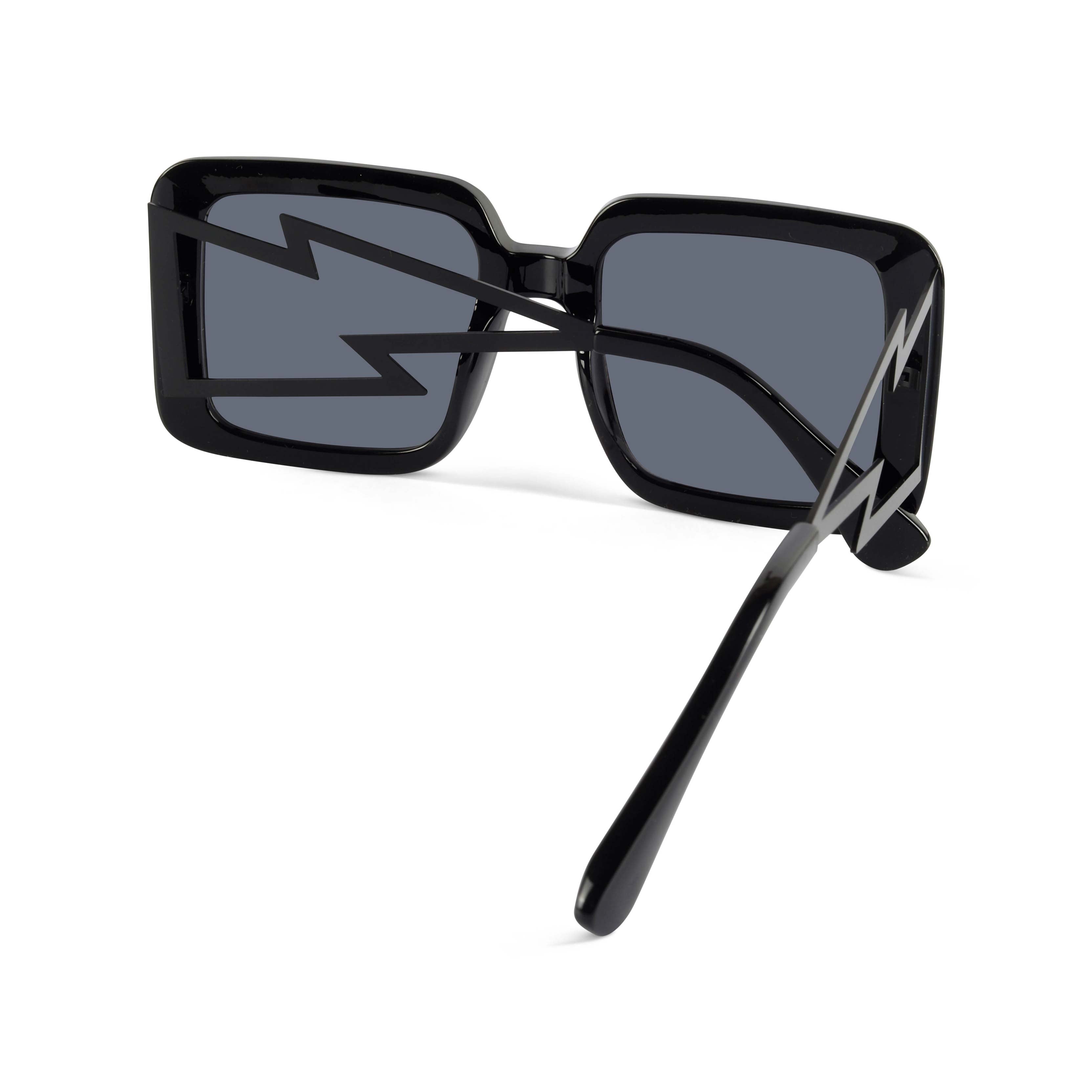 Rayvora Black Oversized Sunglasses