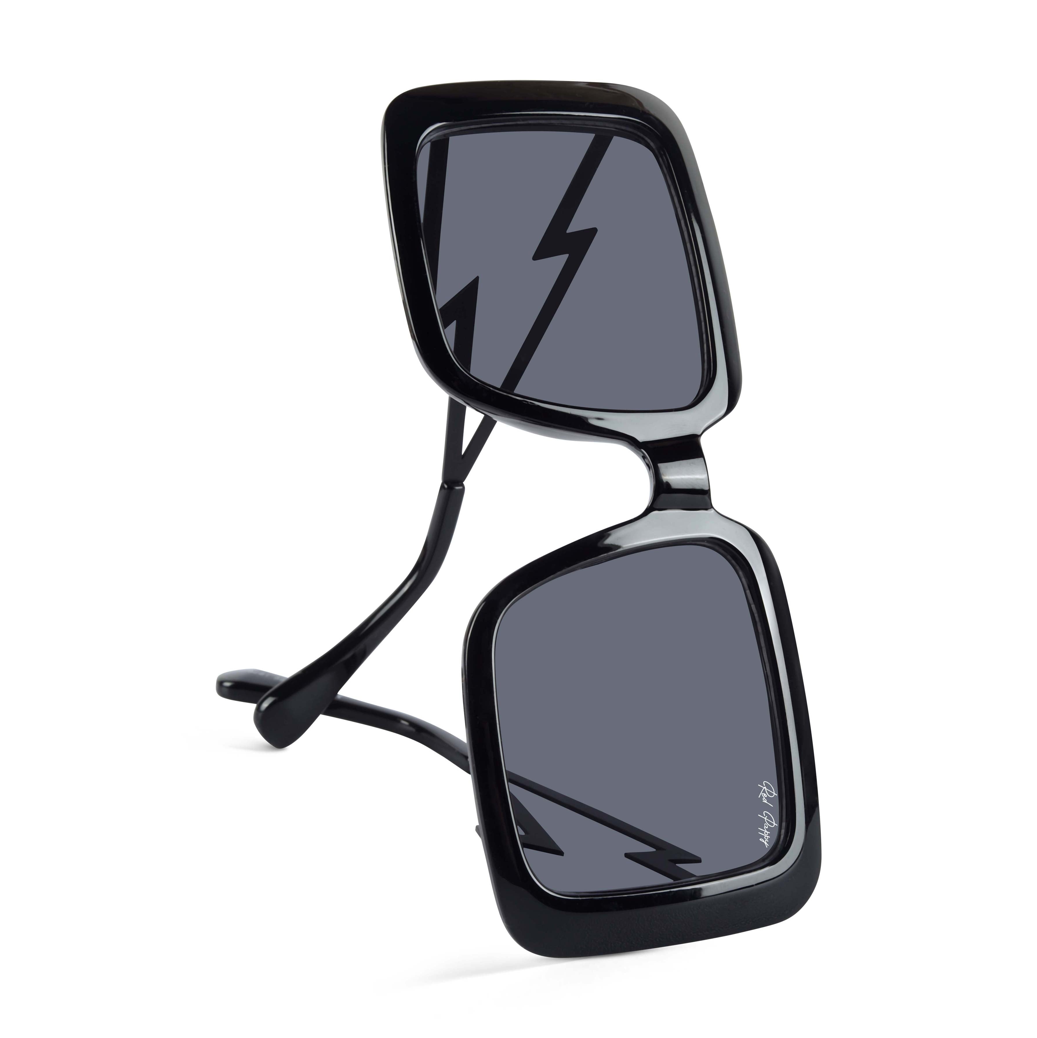 Rayvora Black Oversized Sunglasses