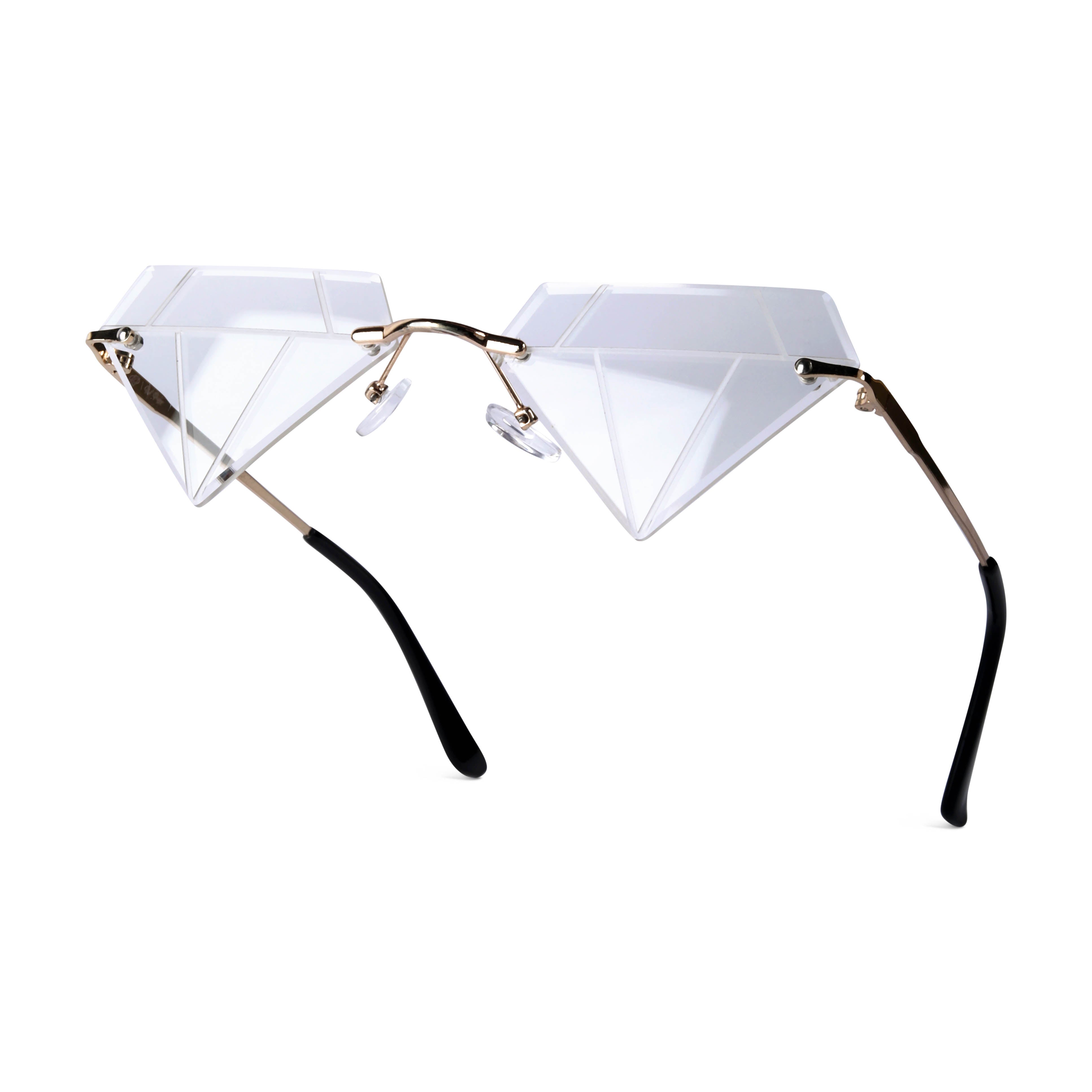 Solarae Transparent Diamond Sunglasses