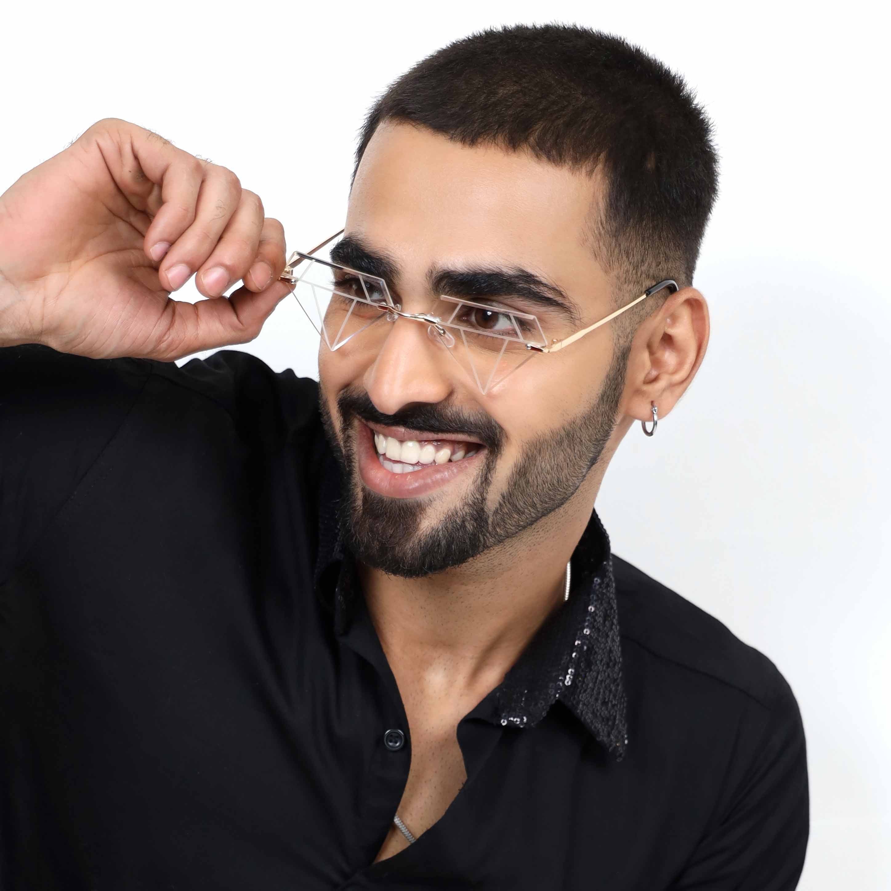 Solarae Transparent Diamond Sunglasses