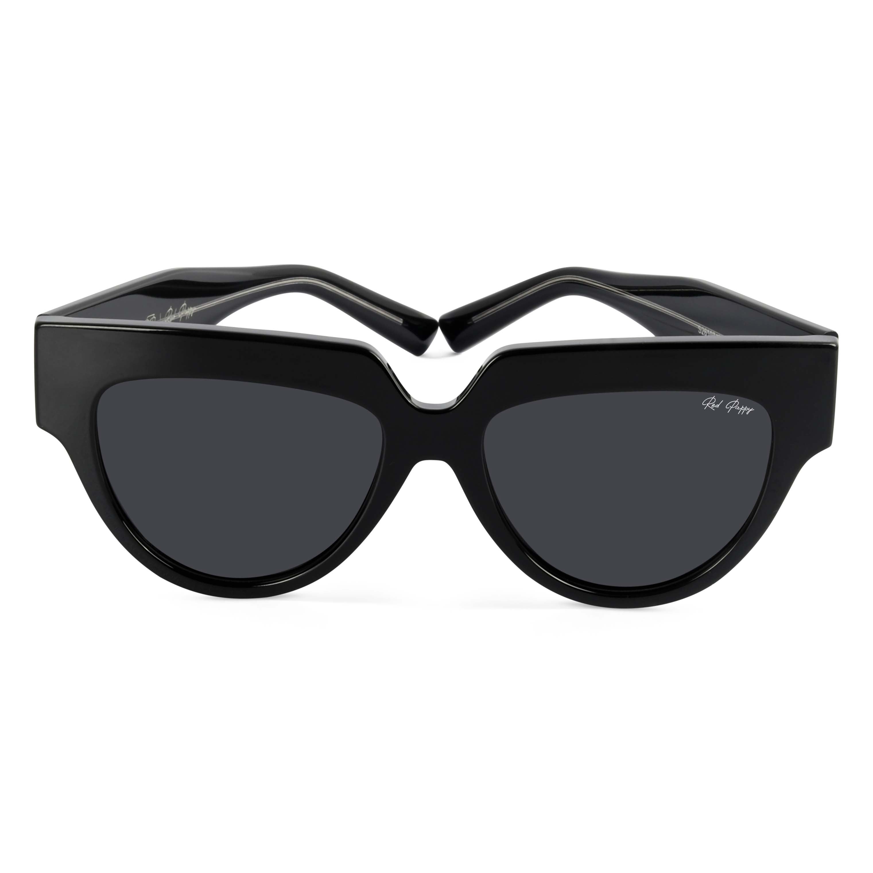 Sunscape Black Polarized Round Sunglasses