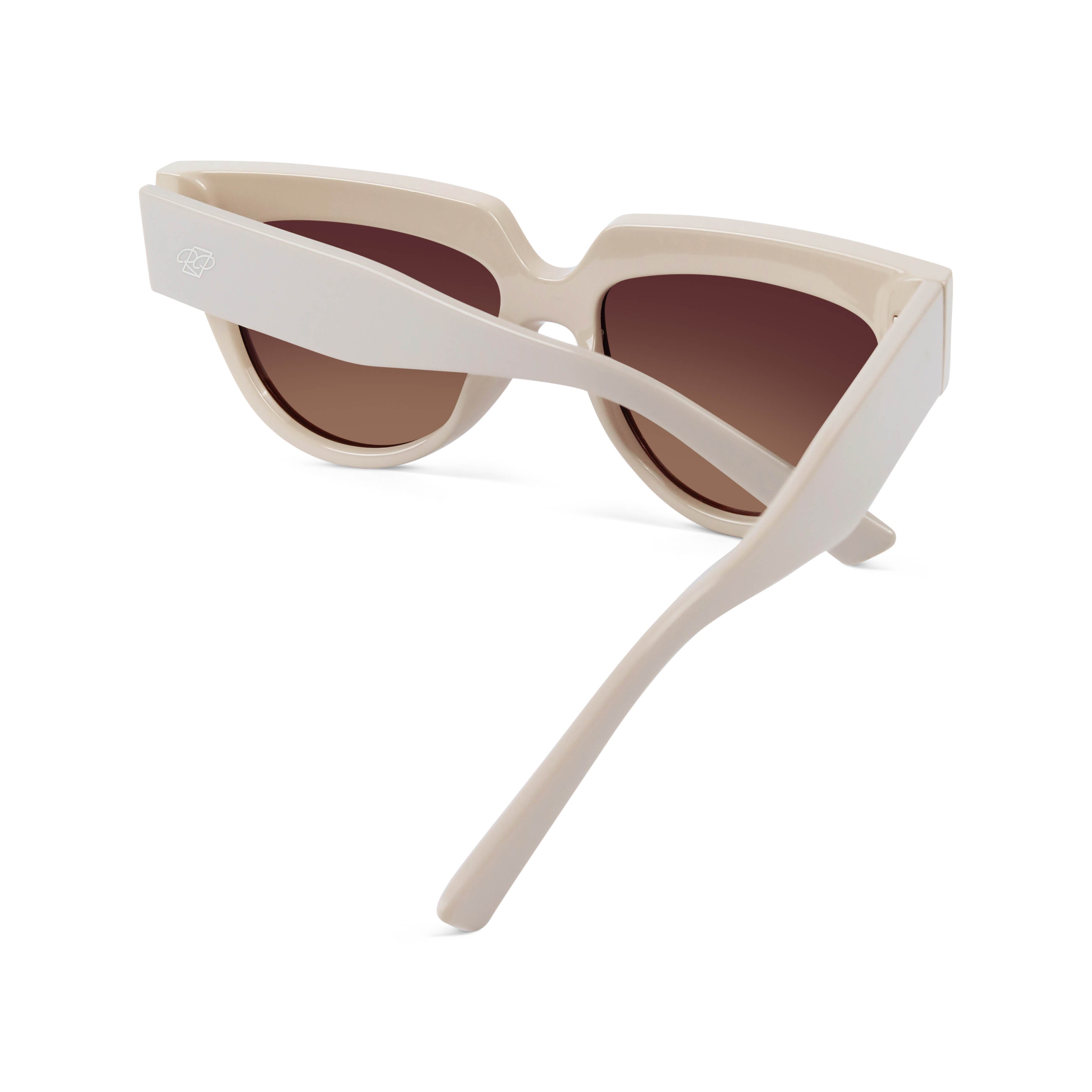 Sunscape Off White Polarized Round Sunglasses