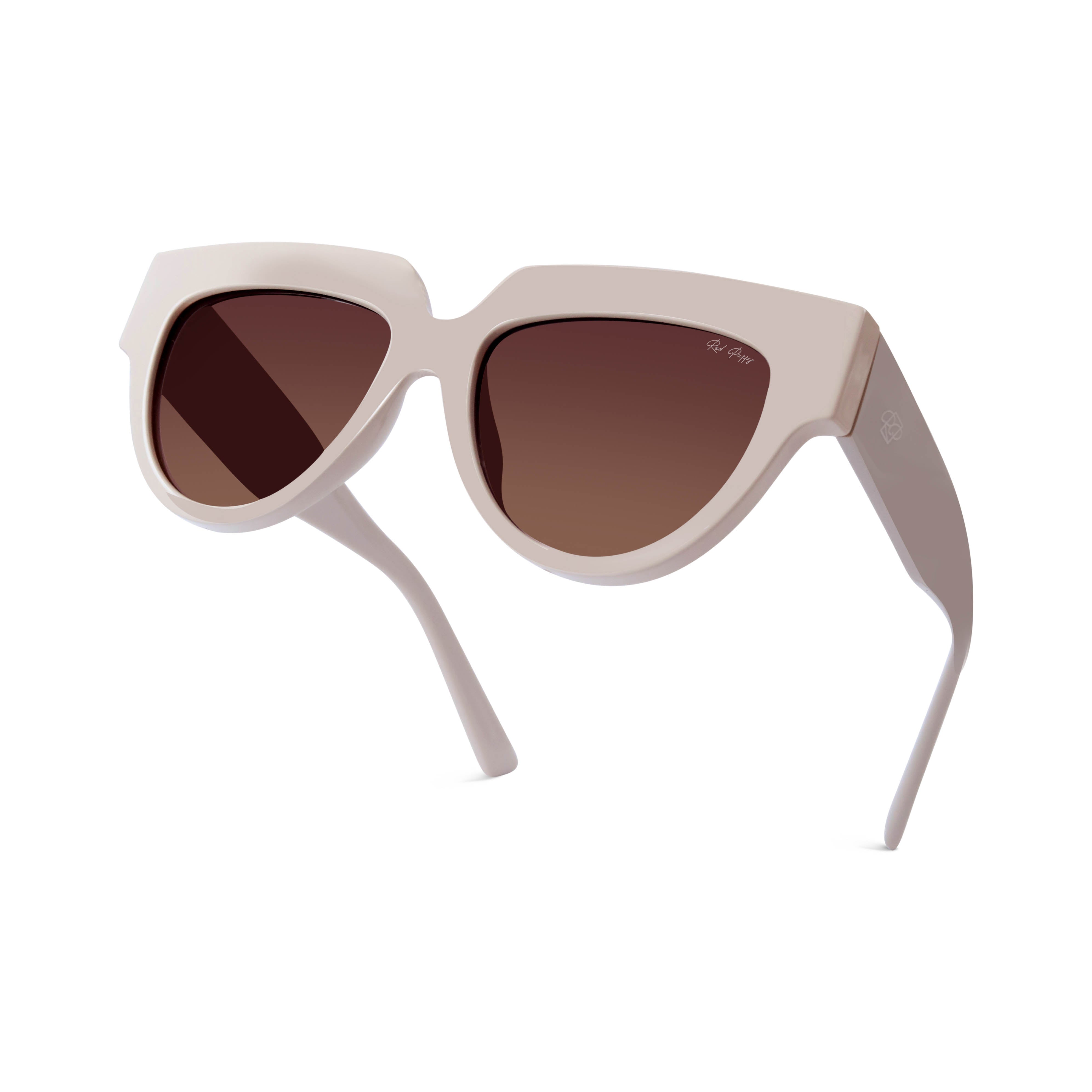 Sunscape Off White Polarized Round Sunglasses