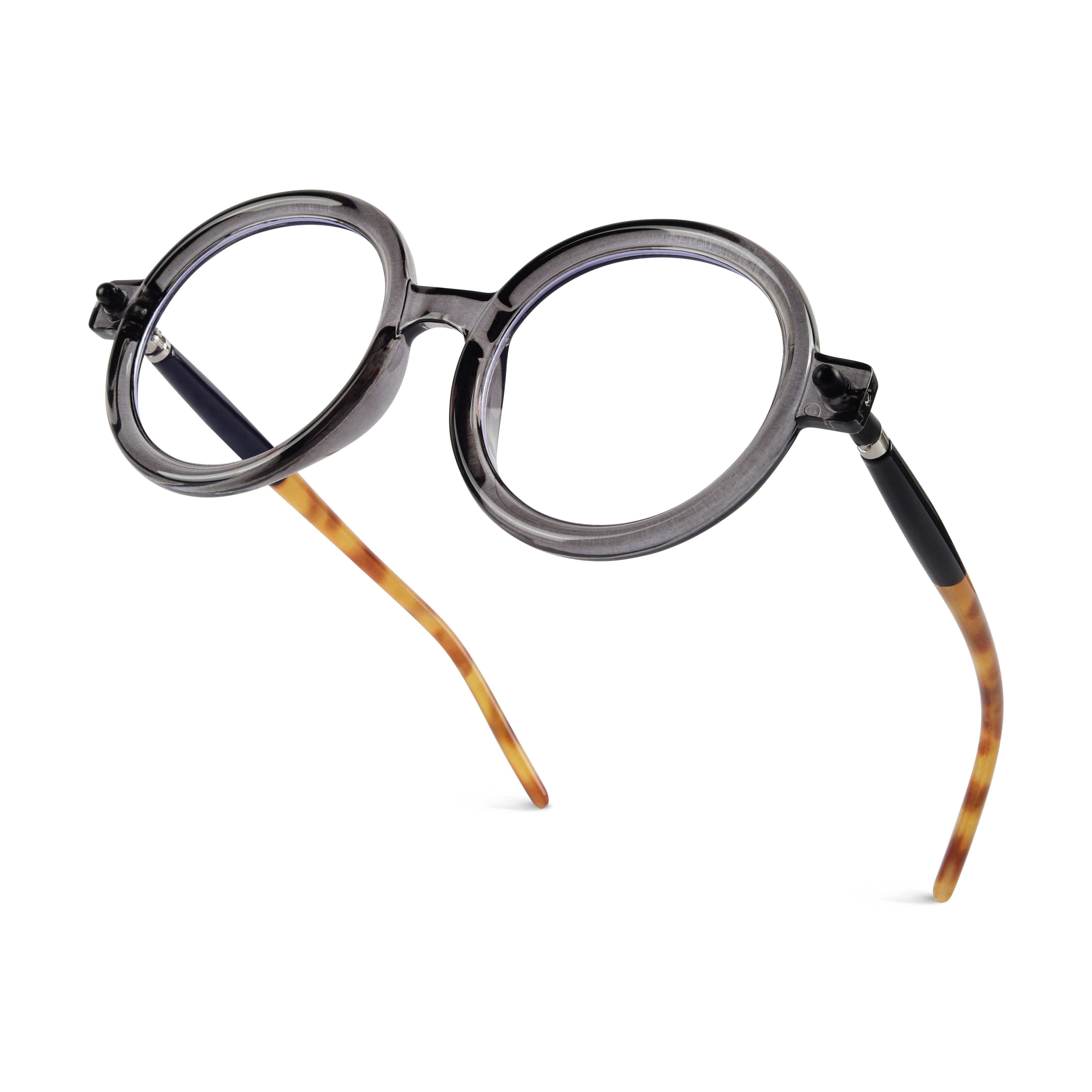 Swirl Grey Round Sunglasses