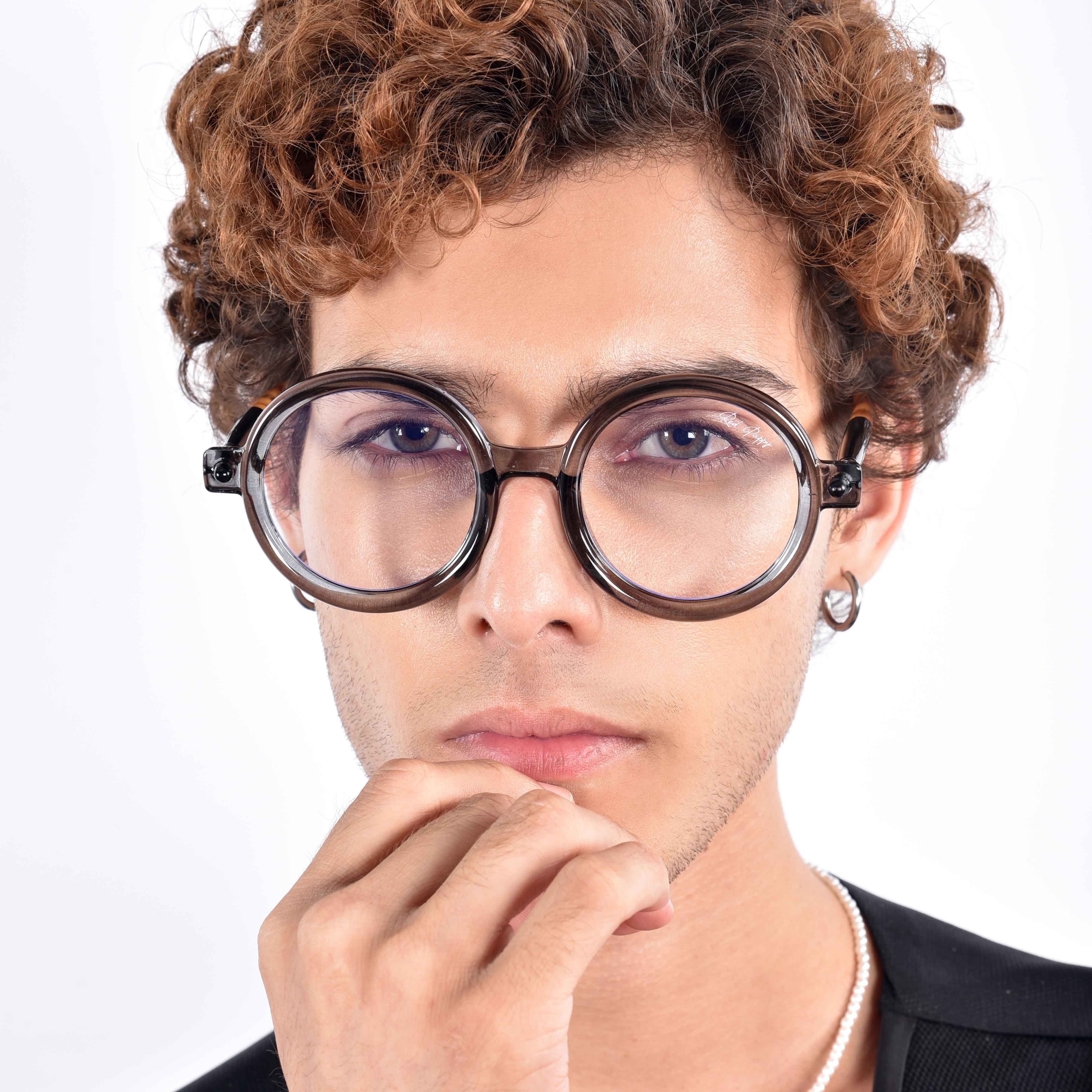 Swirl Grey Round Sunglasses