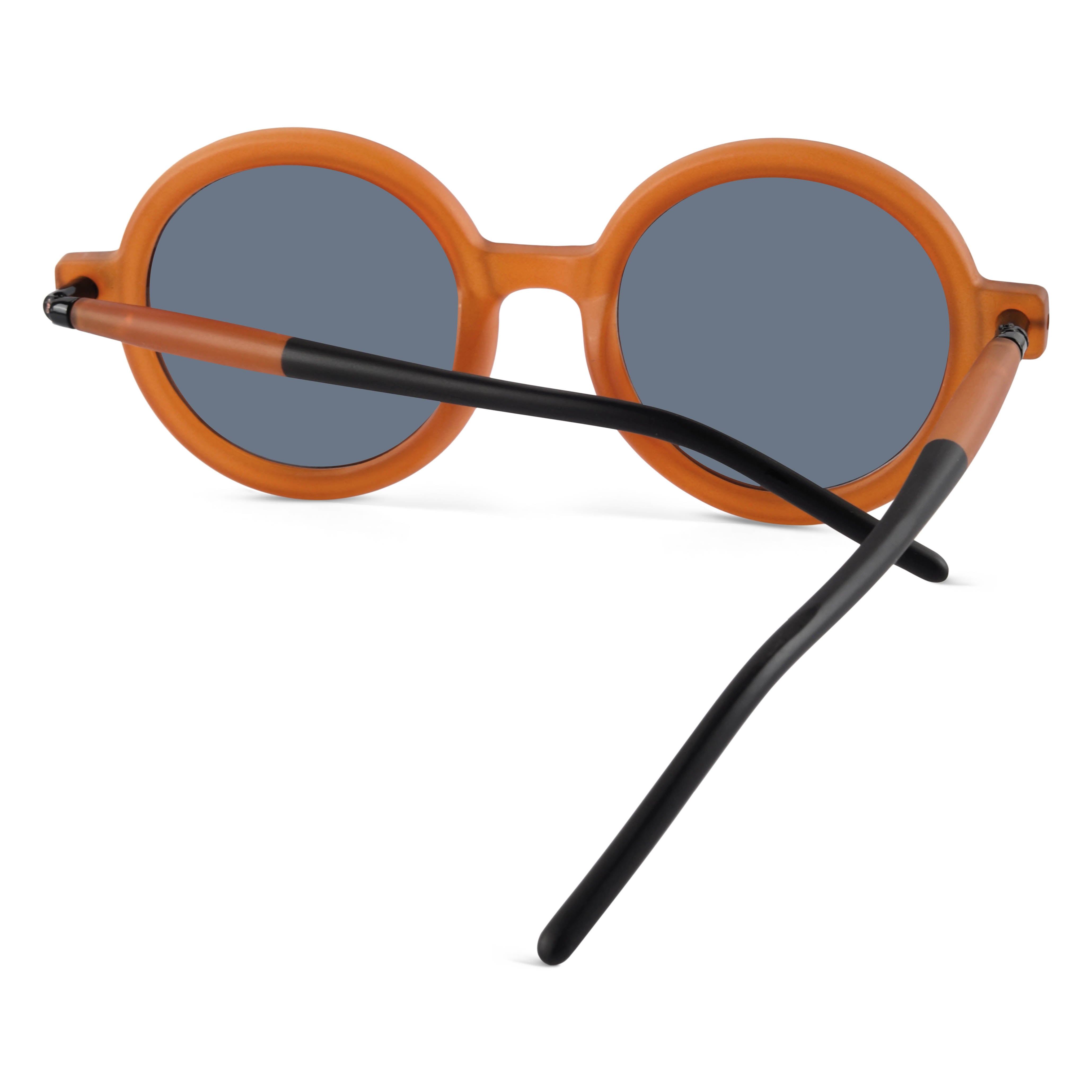 Red Pappy Swirl Orange Round Sunglasses